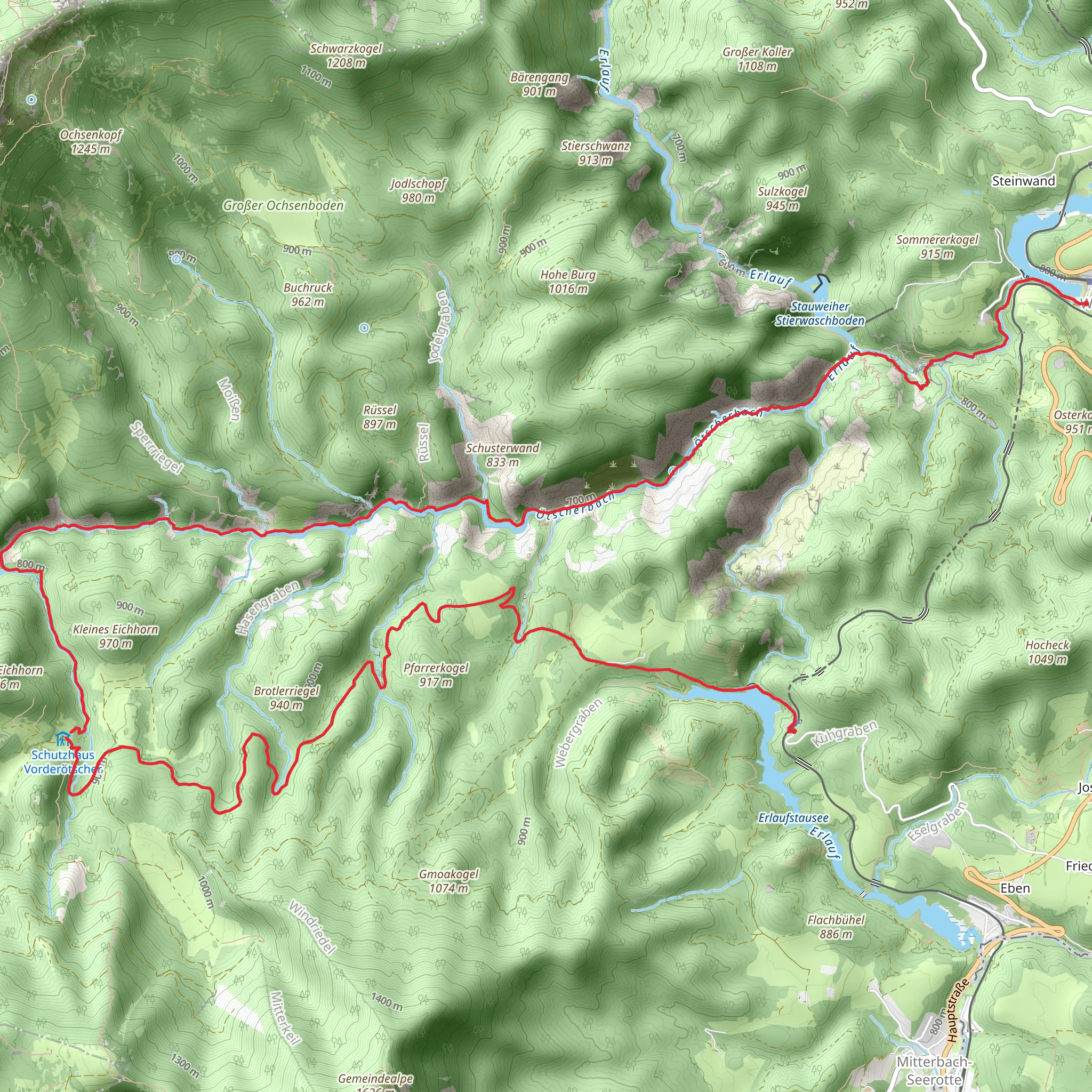 Wienerbruck to Erlaufklause mobile static map