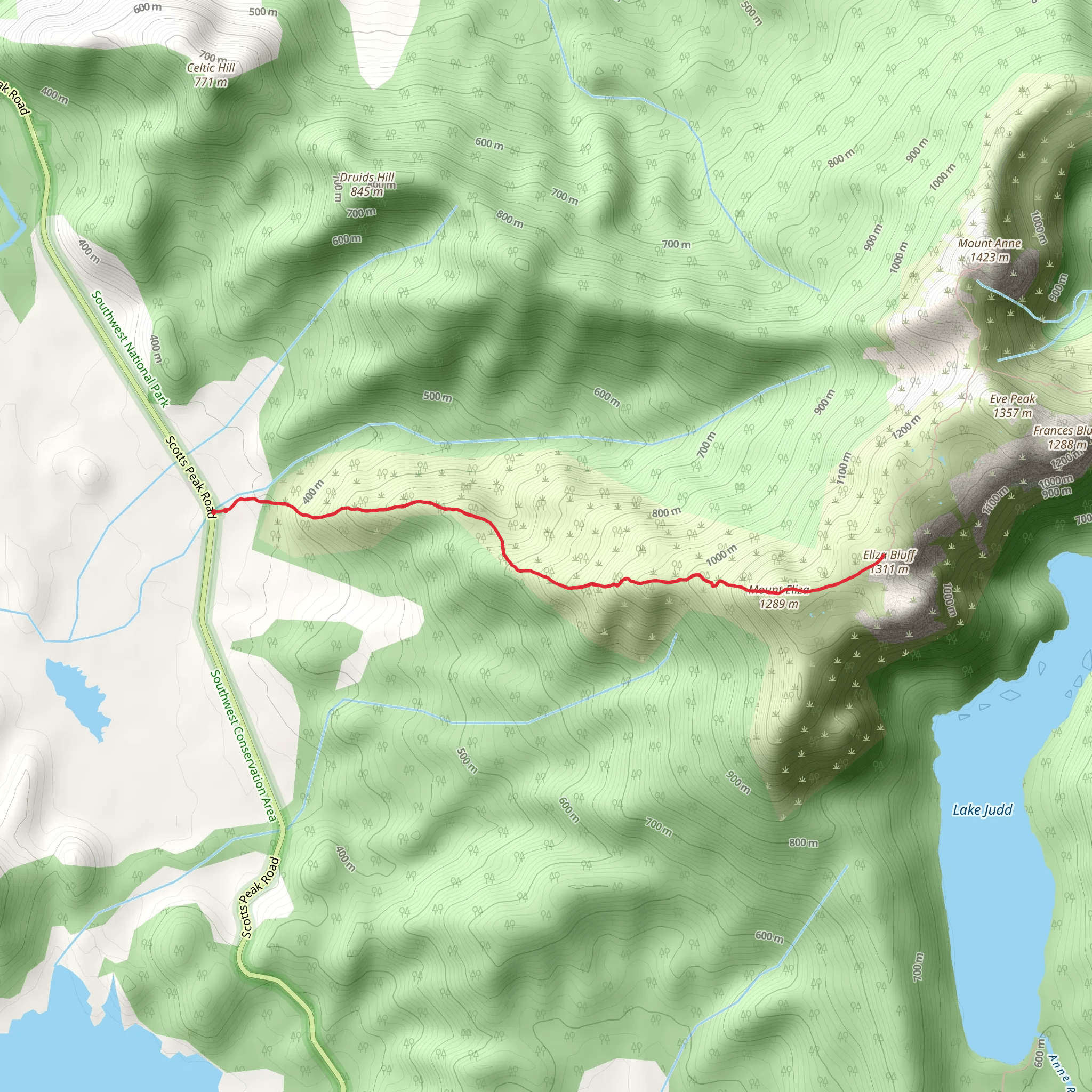 Eliza Plateau Track mobile static map