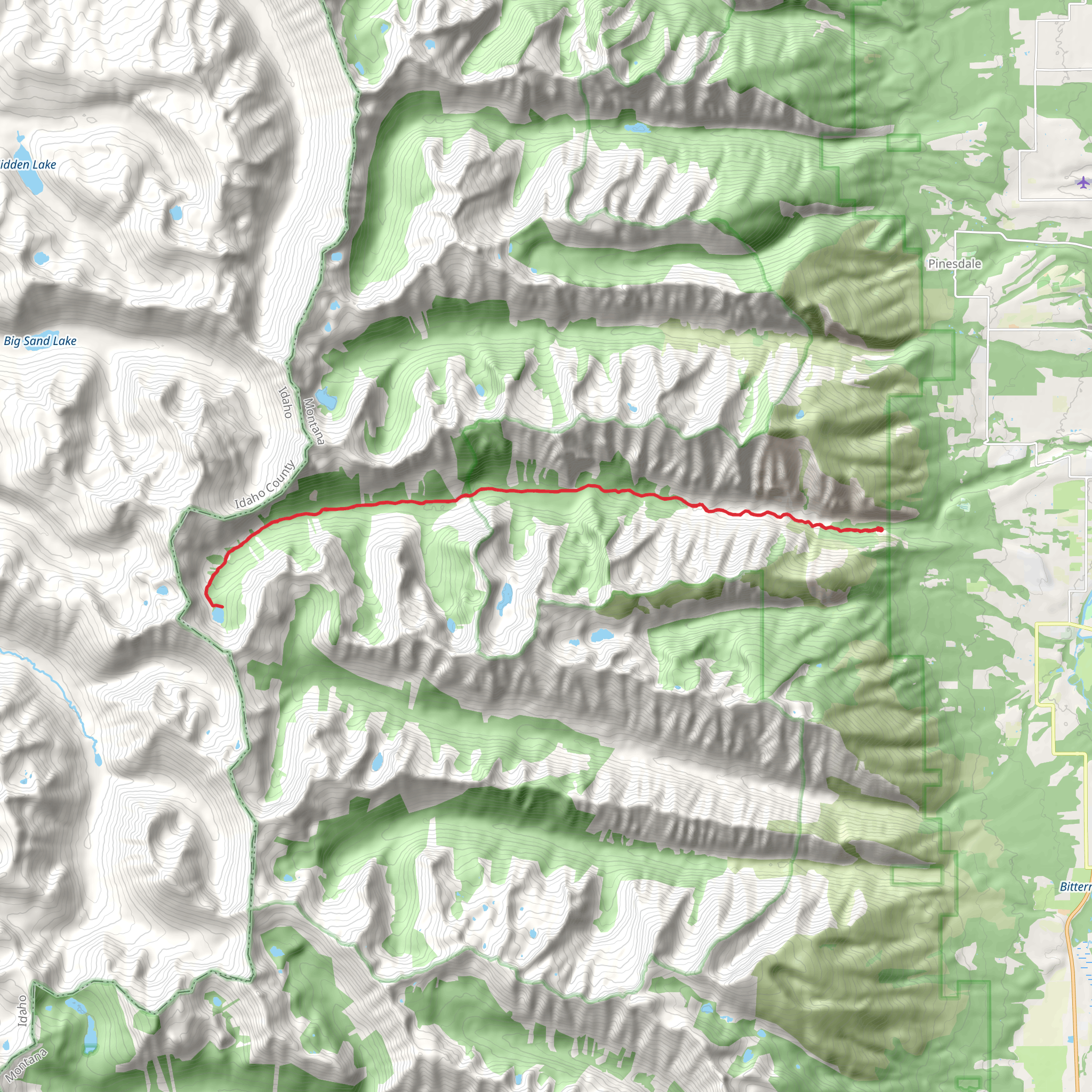 Blodgett Lake via Blodgett Canyon Trail mobile static map