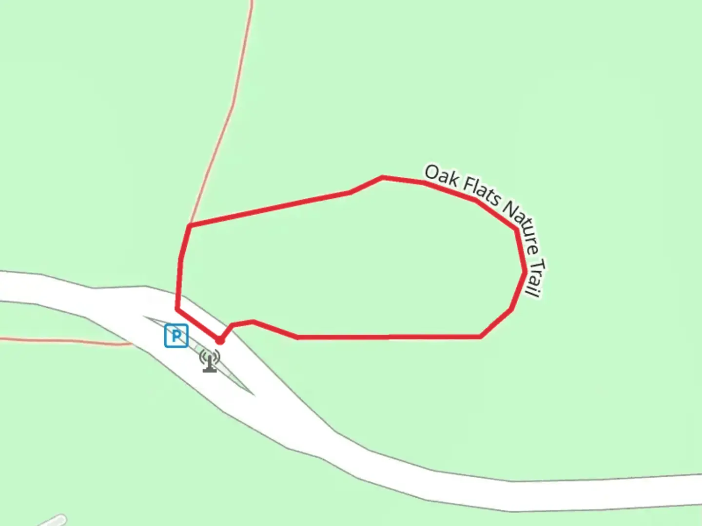 An image depicting the trail Oak Flats Nature Loop Trail and its surrounding area.