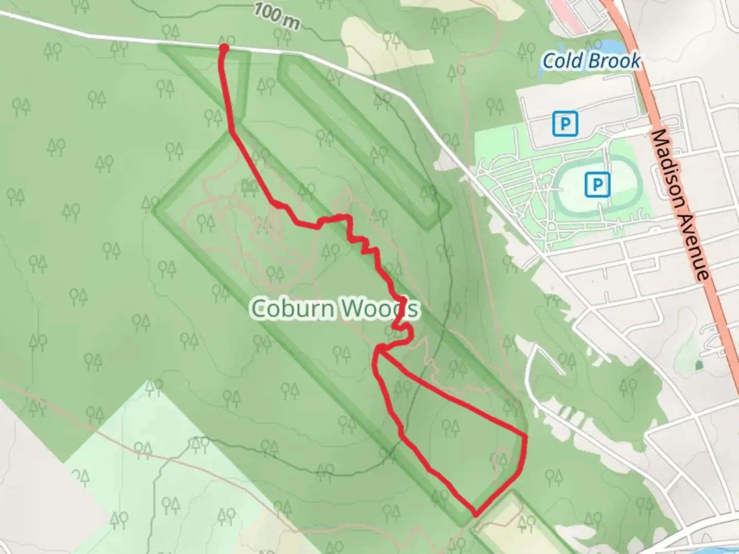 An image depicting the trail Russell Road Loop and its surrounding area.