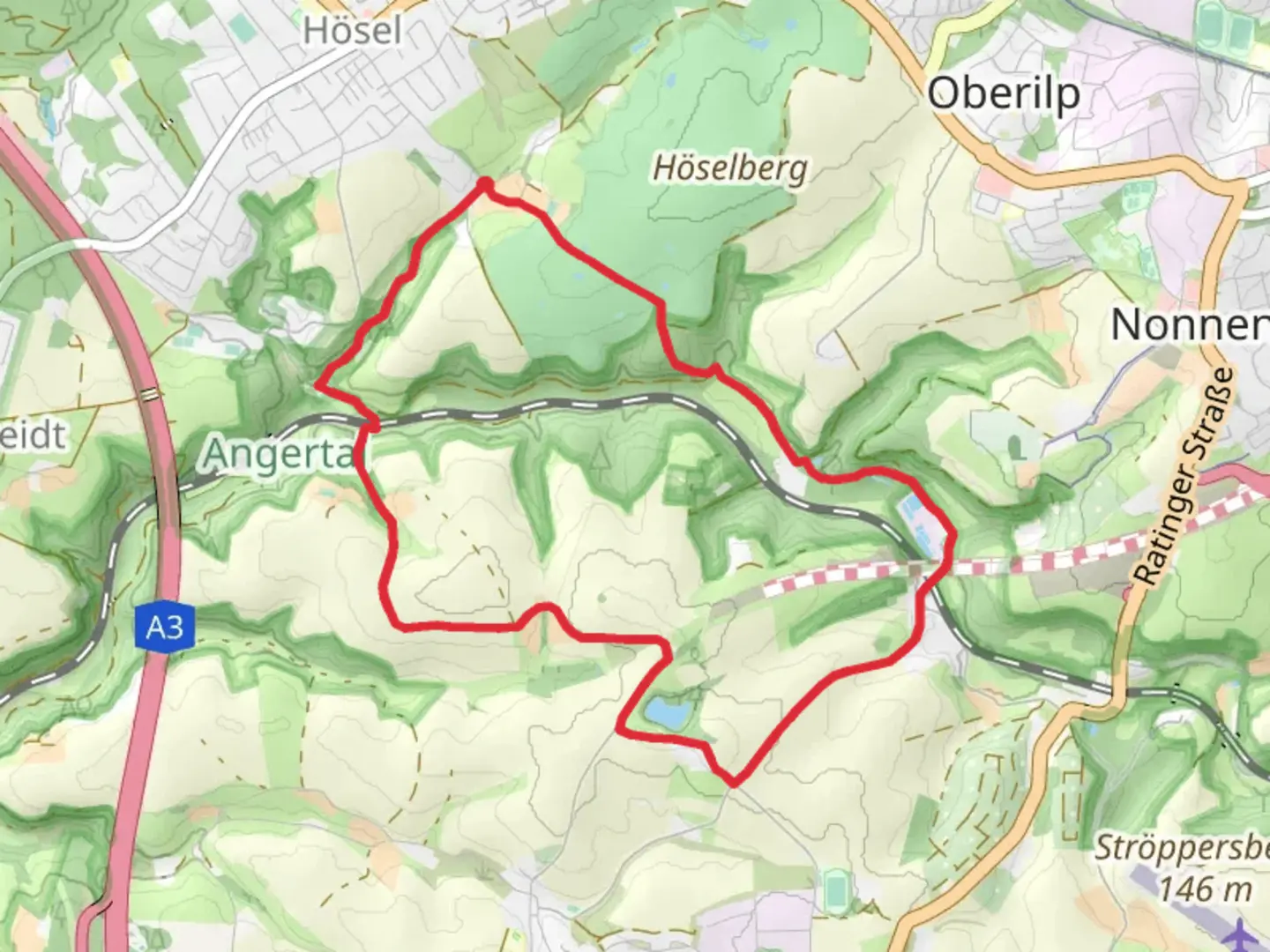 An image depicting the trail Angertal Loop from Herrenbruck and its surrounding area.