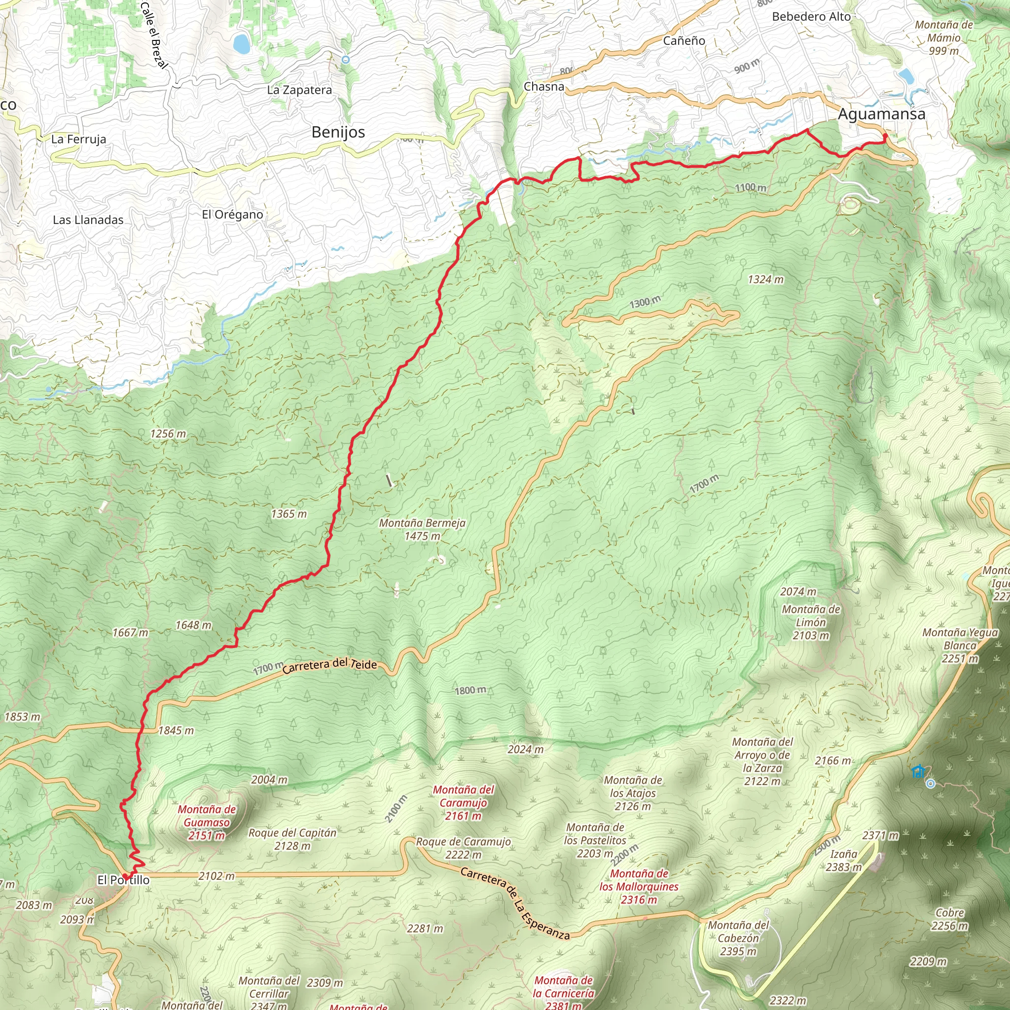 El Portillo to Aguamansa Walk via GR 131 mobile static map