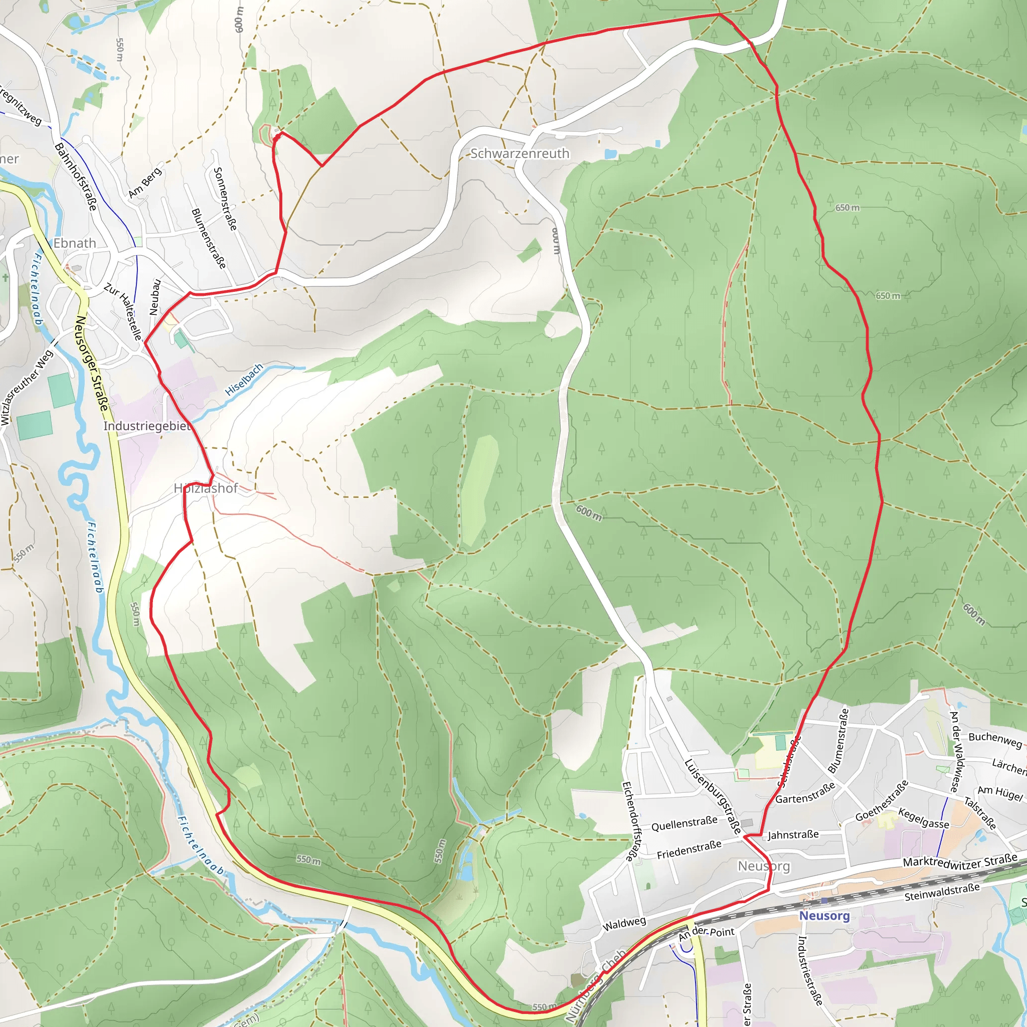 Neusorg Rundweg 1 mobile static map