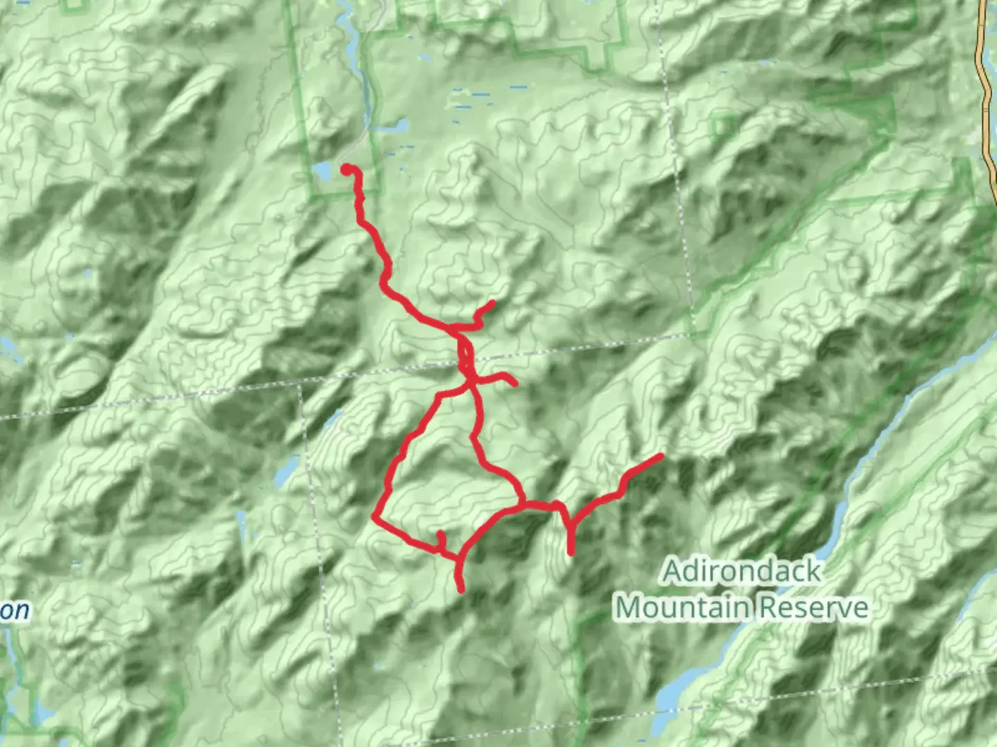 An image depicting the trail Phelps - Table Top - Saddleback Mountain and Gray Peak Loop and its surrounding area.