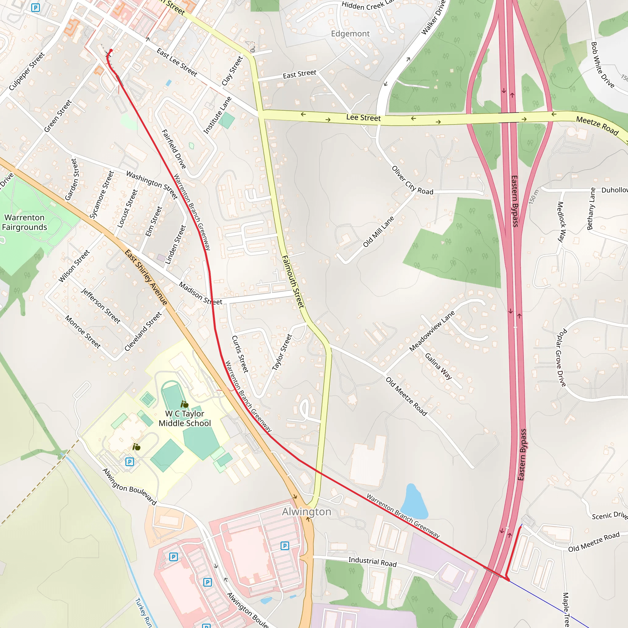 Warrenton Branch Greenway mobile static map