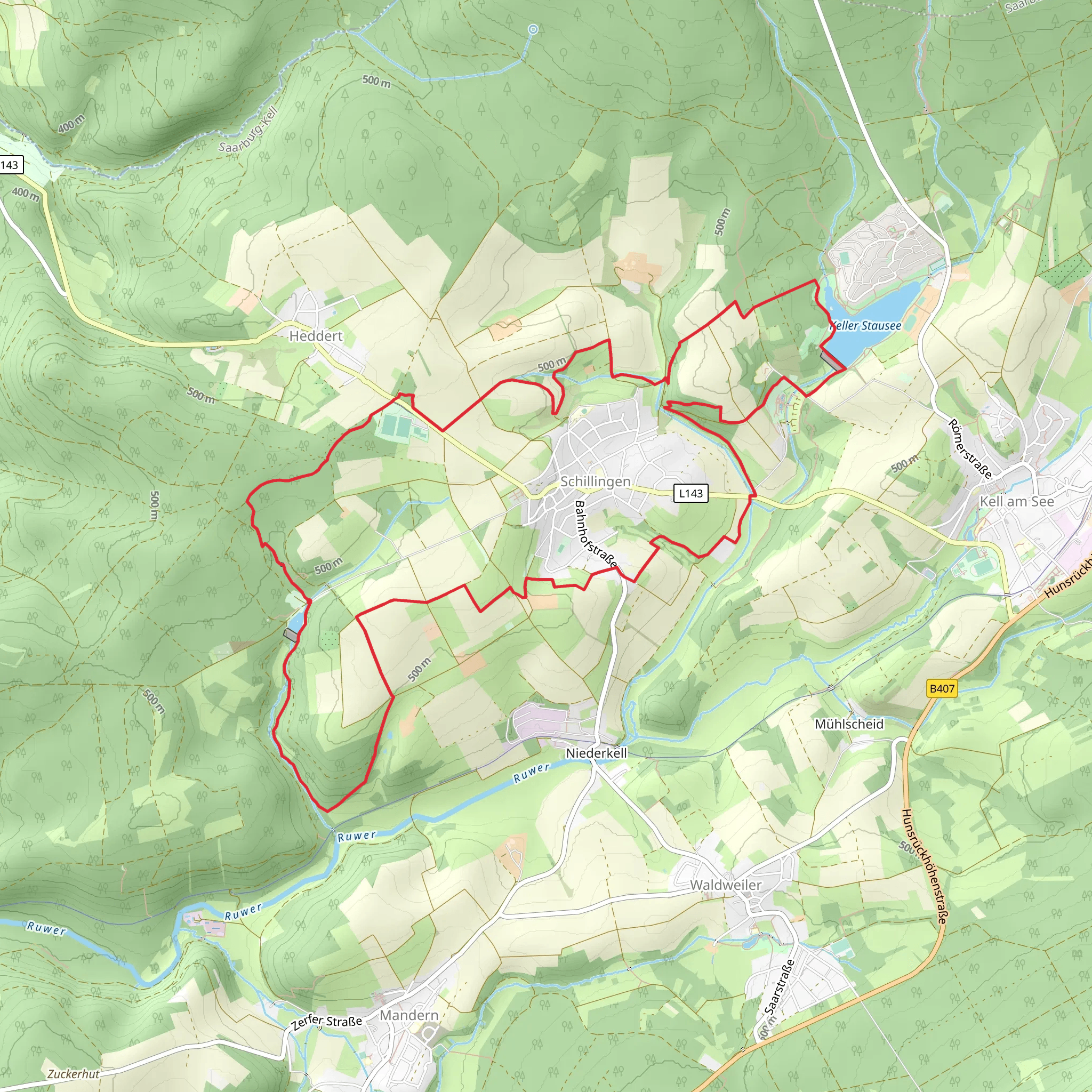 Keller Stausee via Schillinger Panoramaweg mobile static map