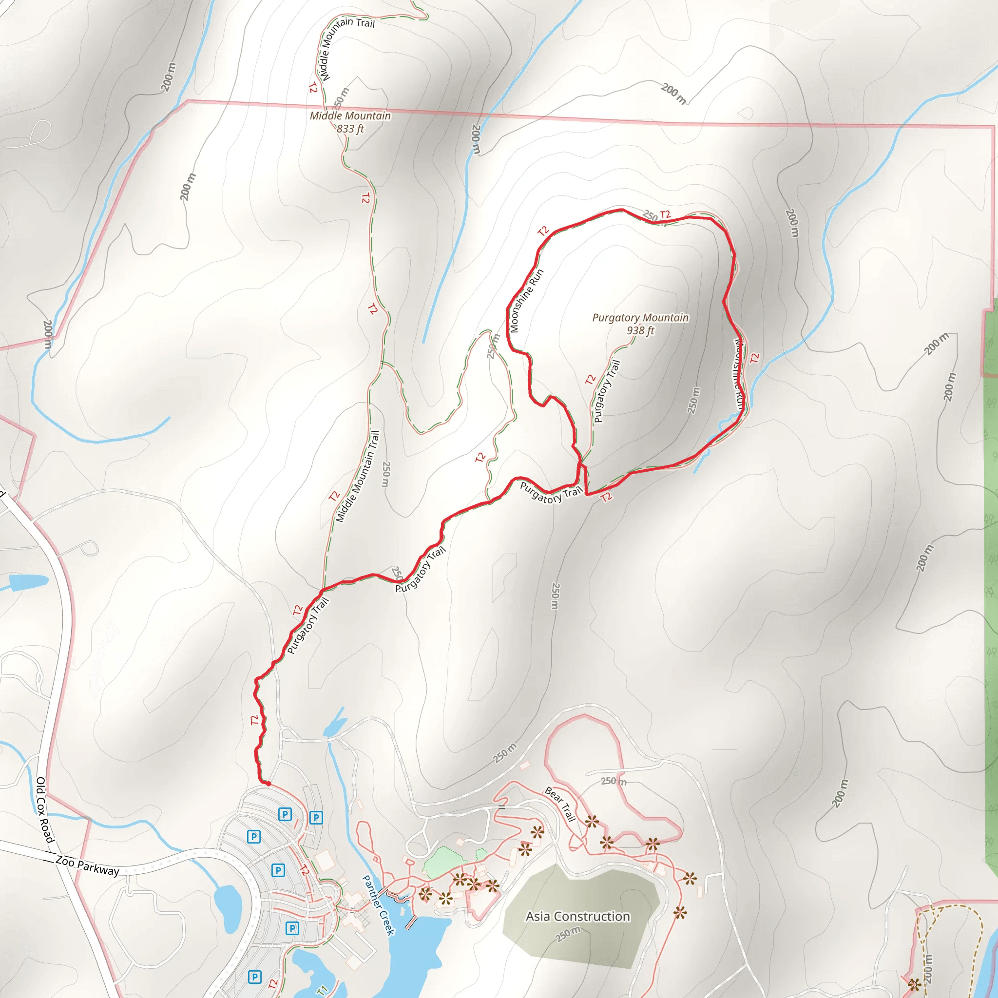 Loop around Purgatory Mountain mobile static map