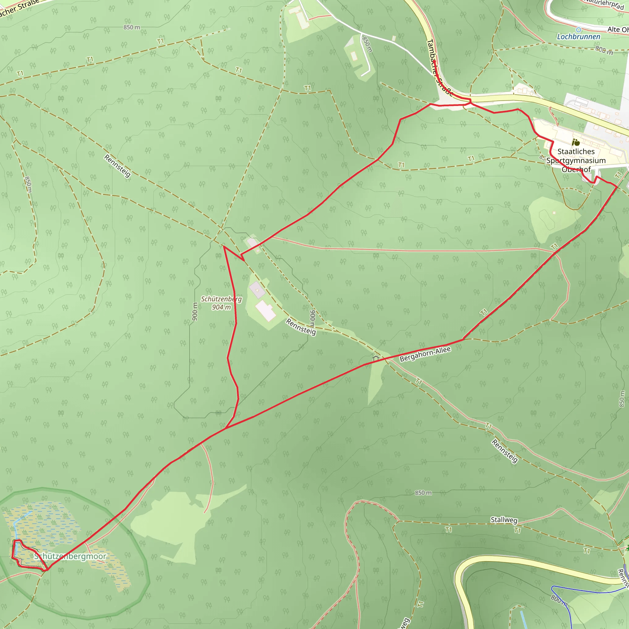 Schützenbergmoor and Schützenberg Loop mobile static map