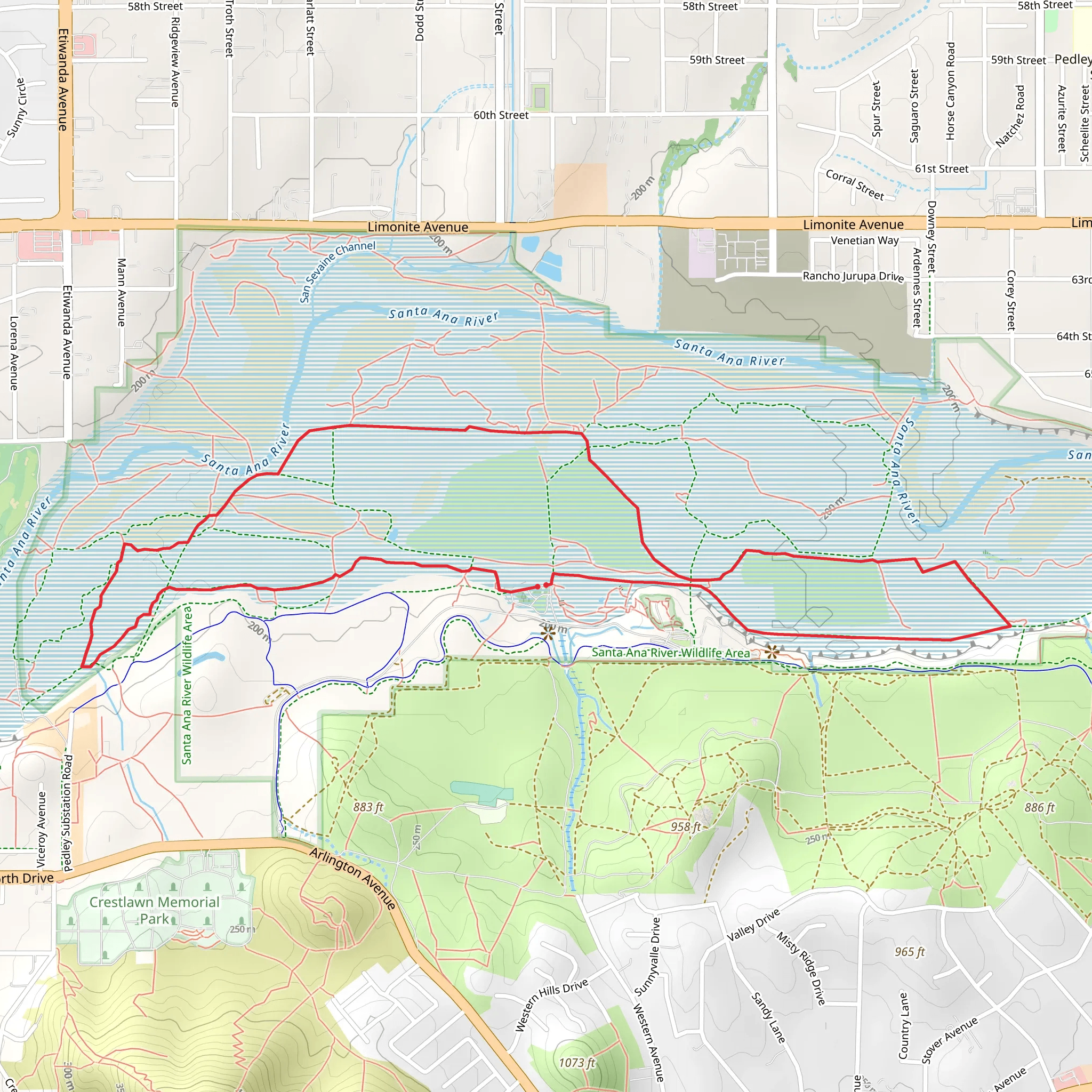 Indian Hut Trail, Treeline Trail and Winnie The Pooh Loop mobile static map