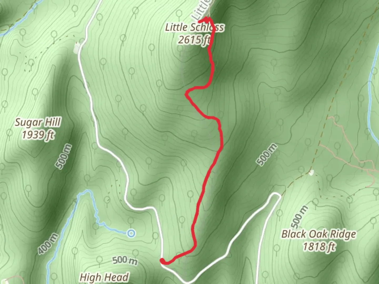 An image depicting the trail Little Schloss Trail and its surrounding area.