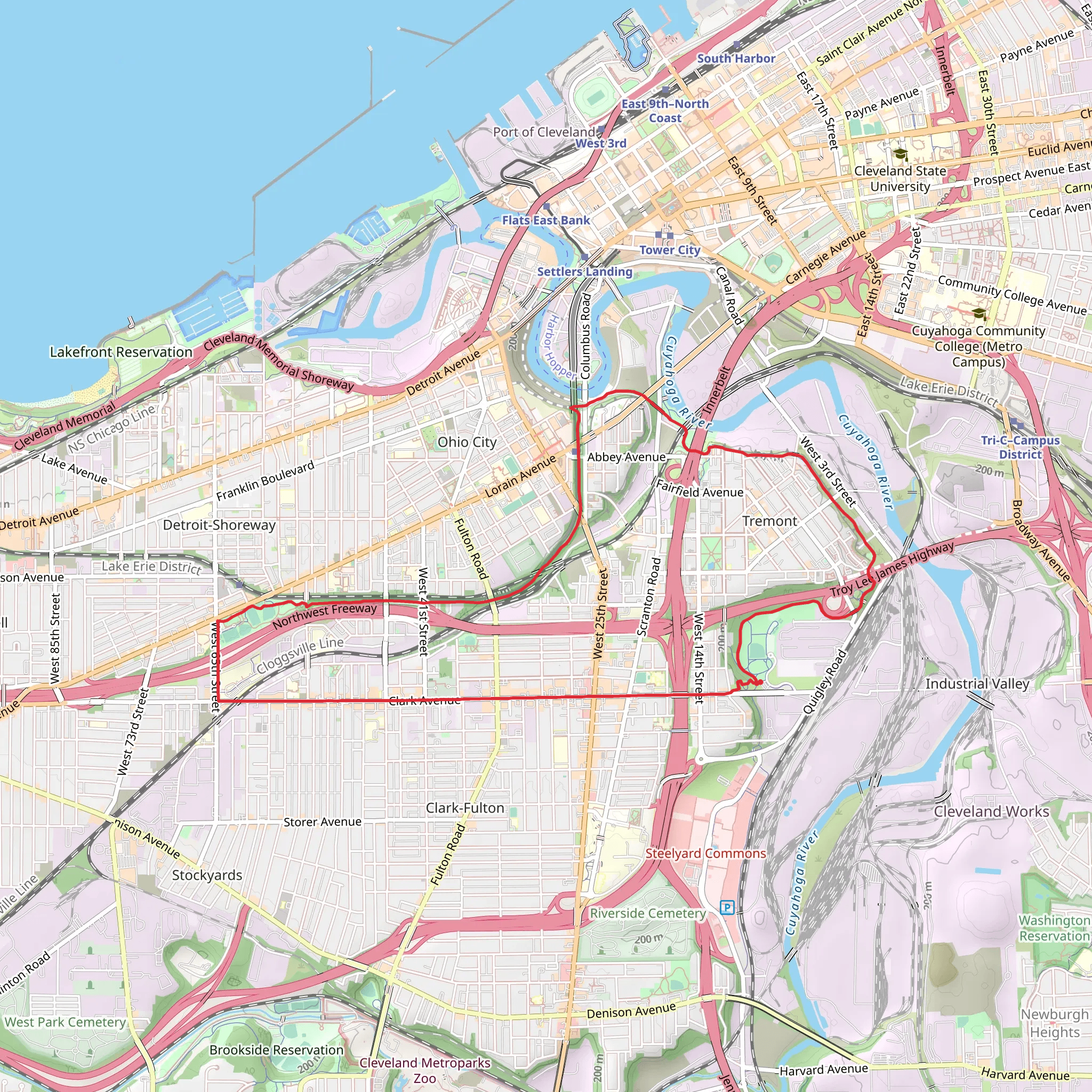 Red Line Greenway and Ohio - Erie Canal Towpath Loop Trail mobile static map