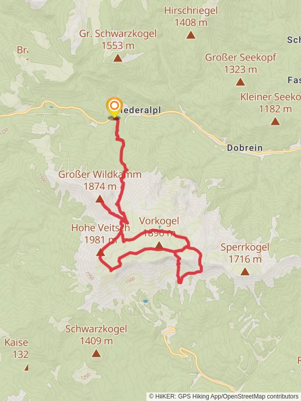 Großer Wildkamm and Hohe Veitsch Mountain Loop mobile static map