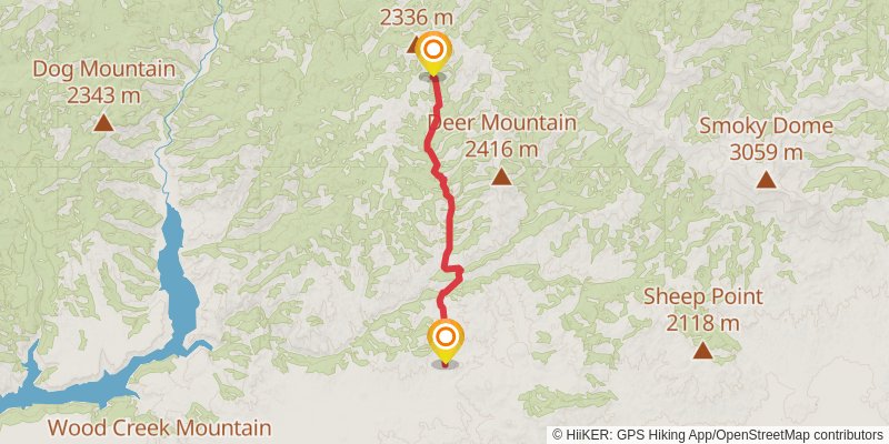 Idaho Centennial Trail stage 12 Map
