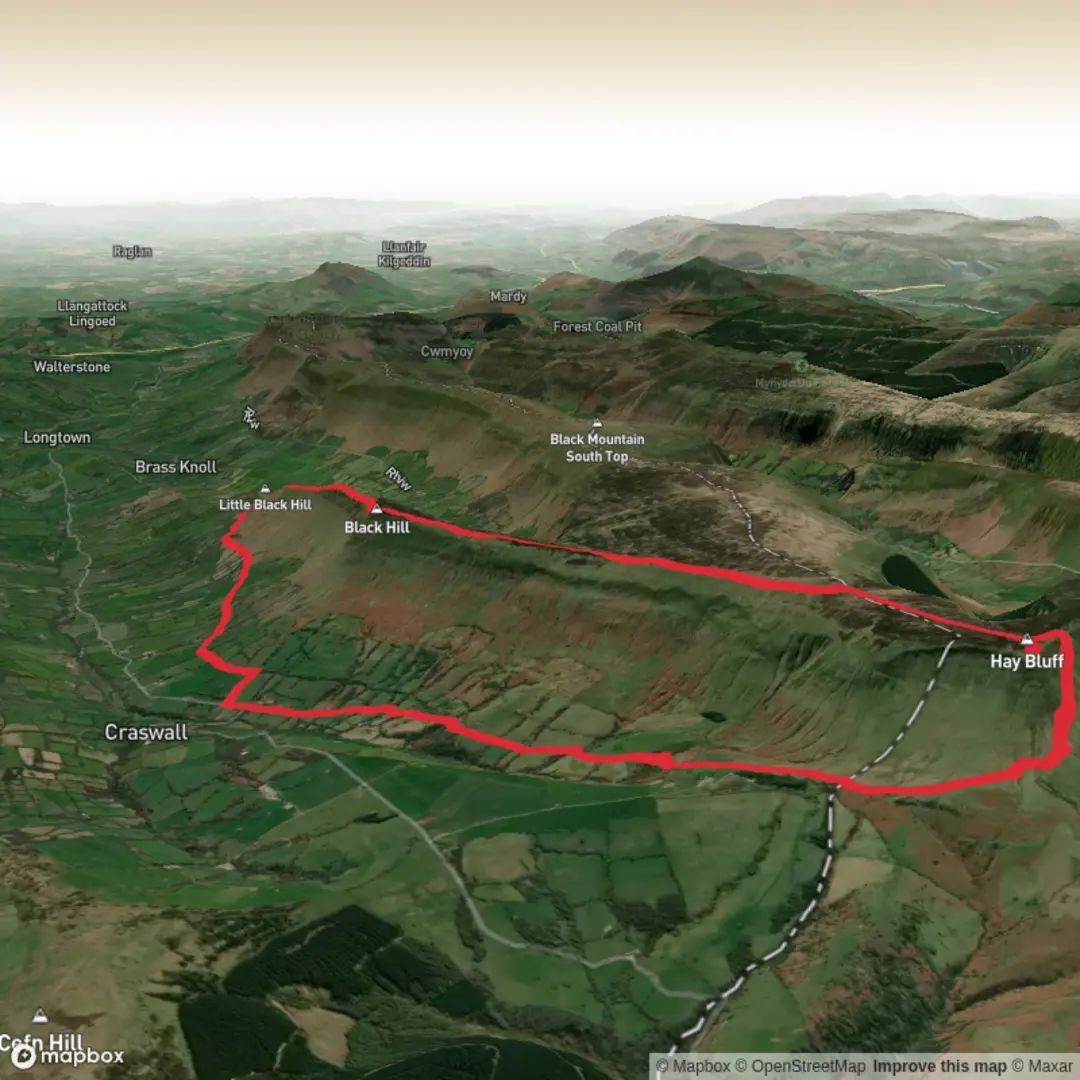 An image depicting the trail The Cats Back & Hay Bluff Circular - Upper Limits UK and its surrounding area.