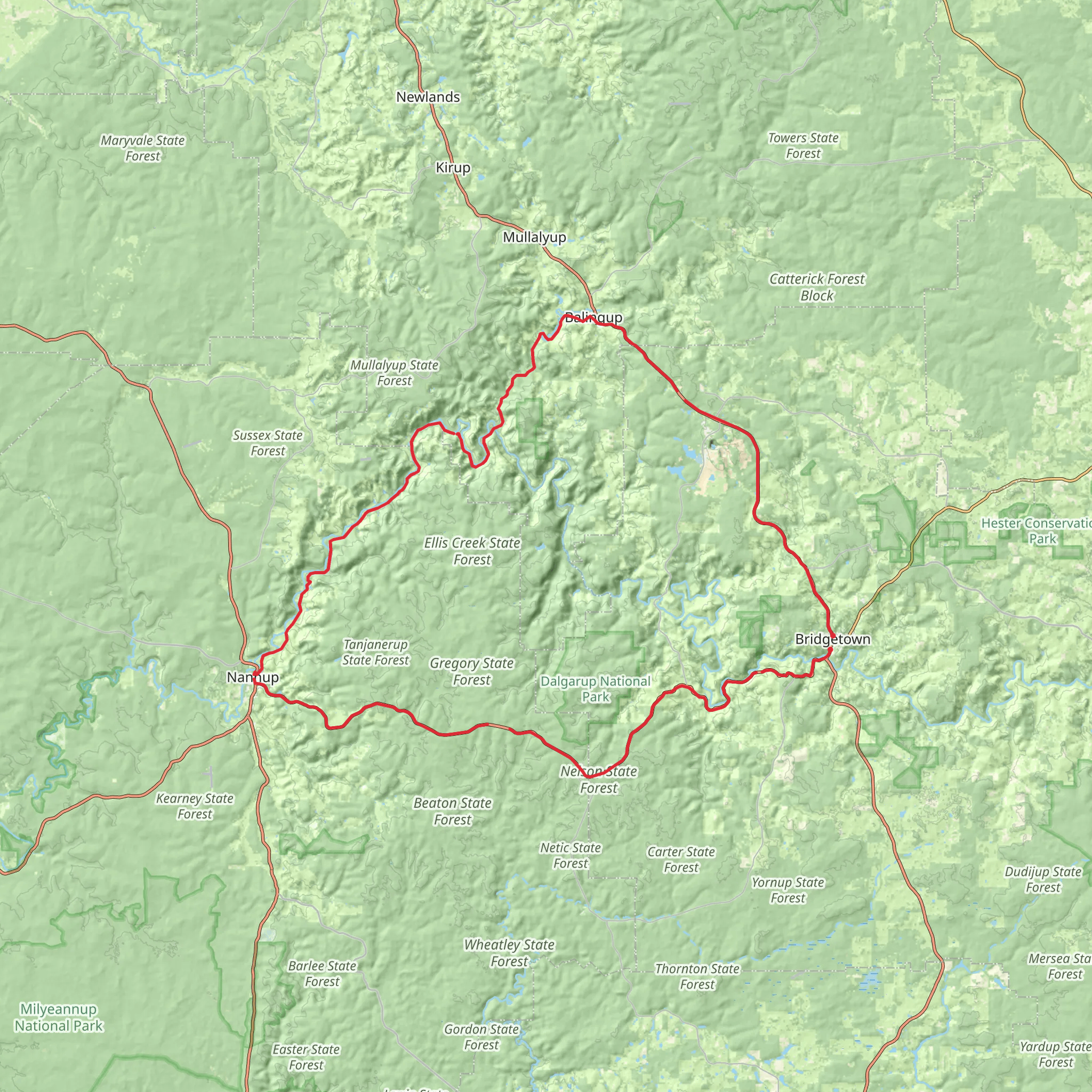 Blackwood River Track mobile static map