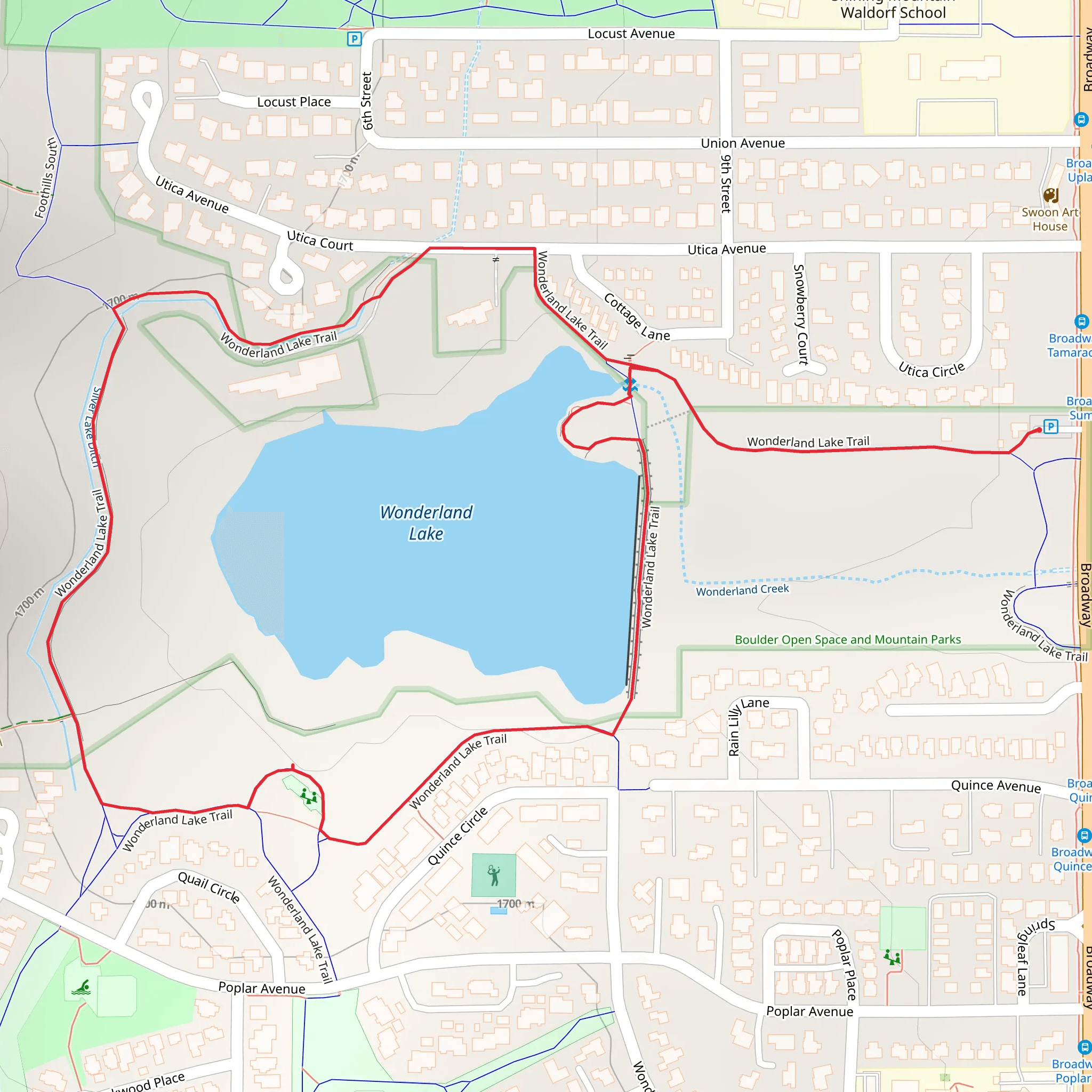 Wonderland Lake Loop mobile static map