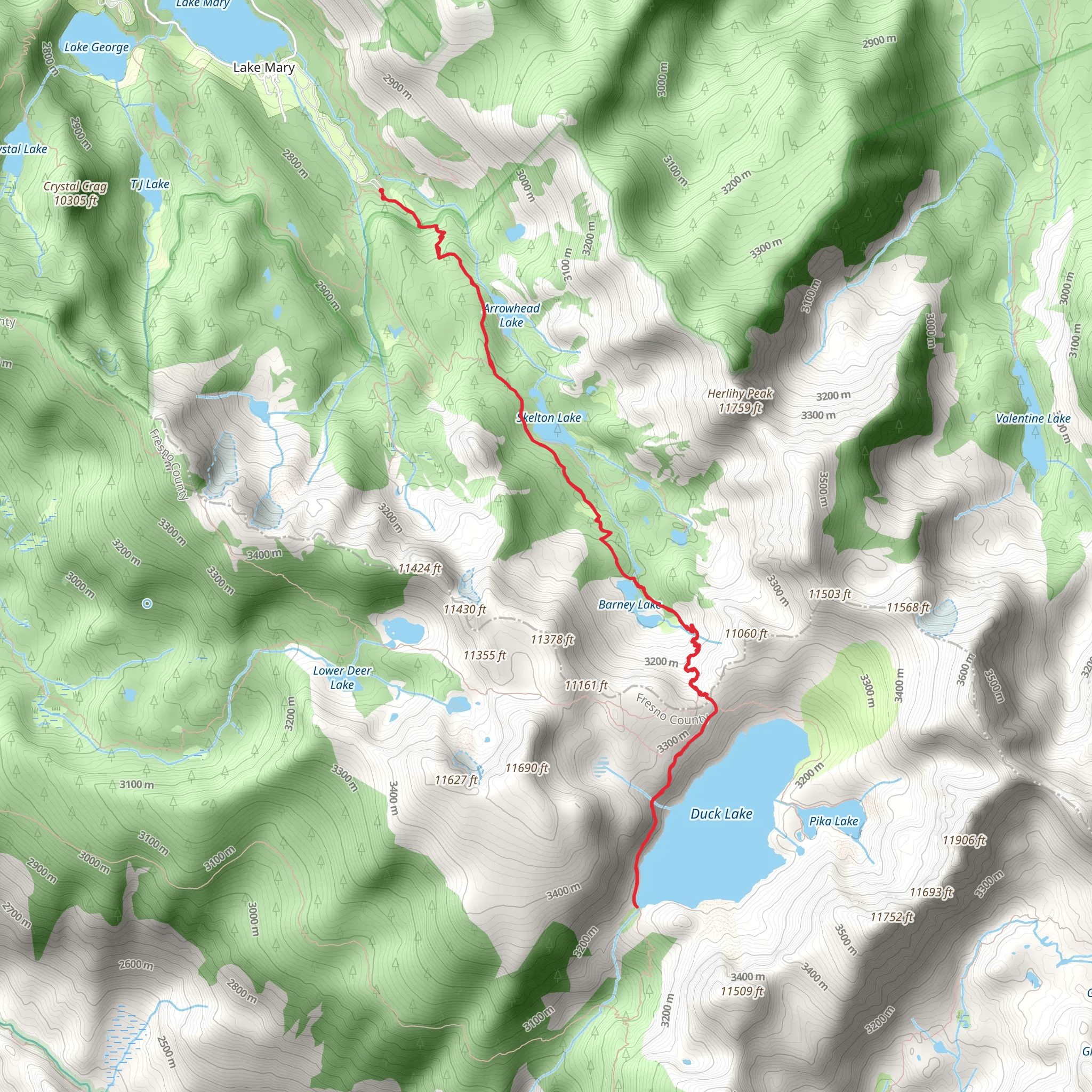 Duck Lake via Duck Pass Trail mobile static map