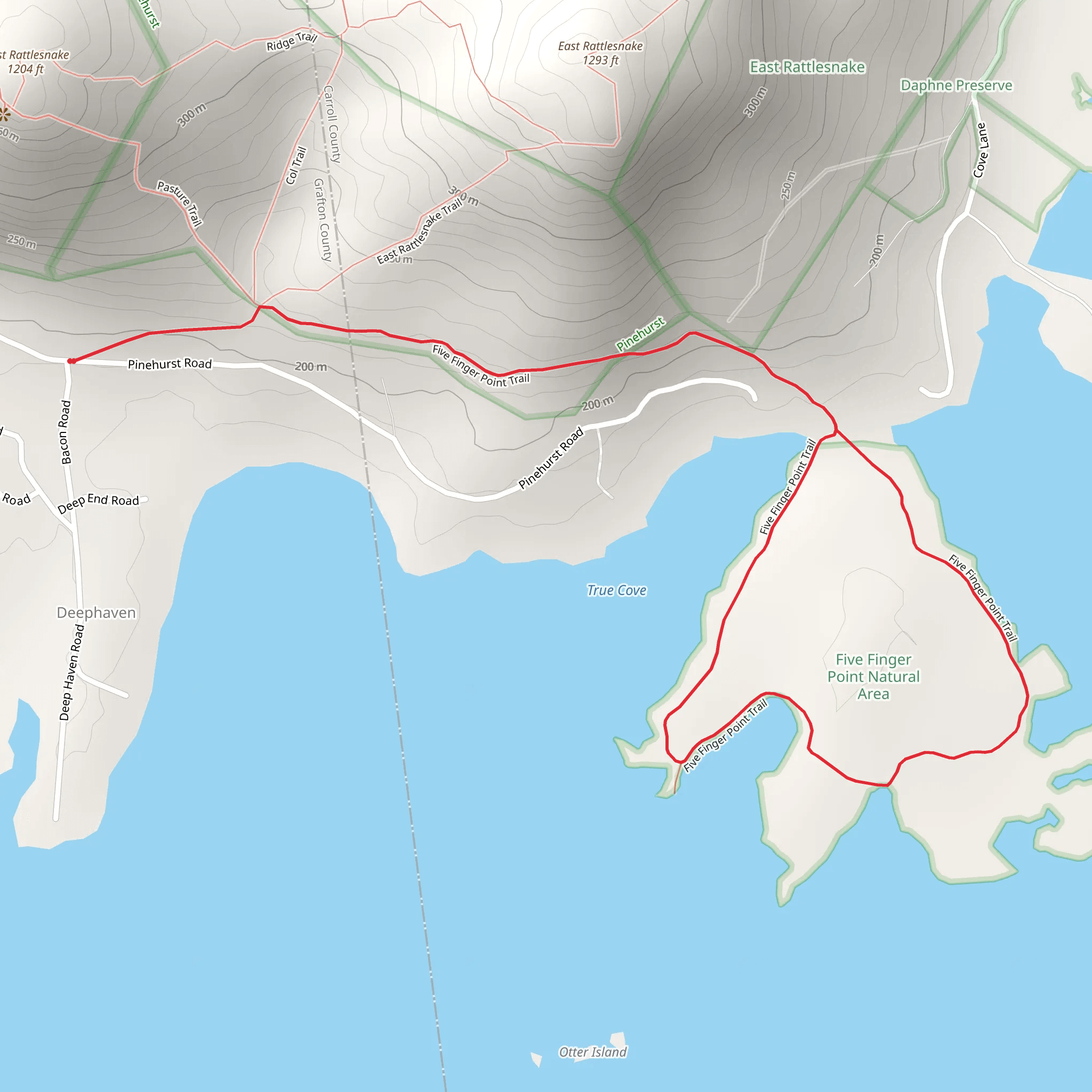 Five Finger Point Trail mobile static map