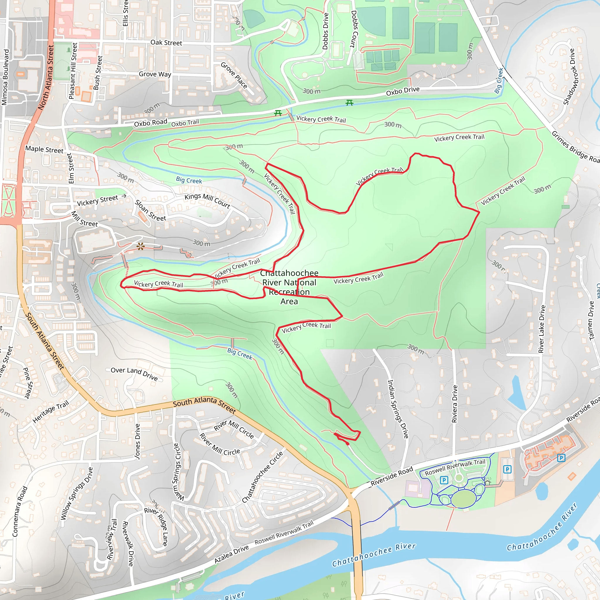 Vickery Creek Trail Loop mobile static map