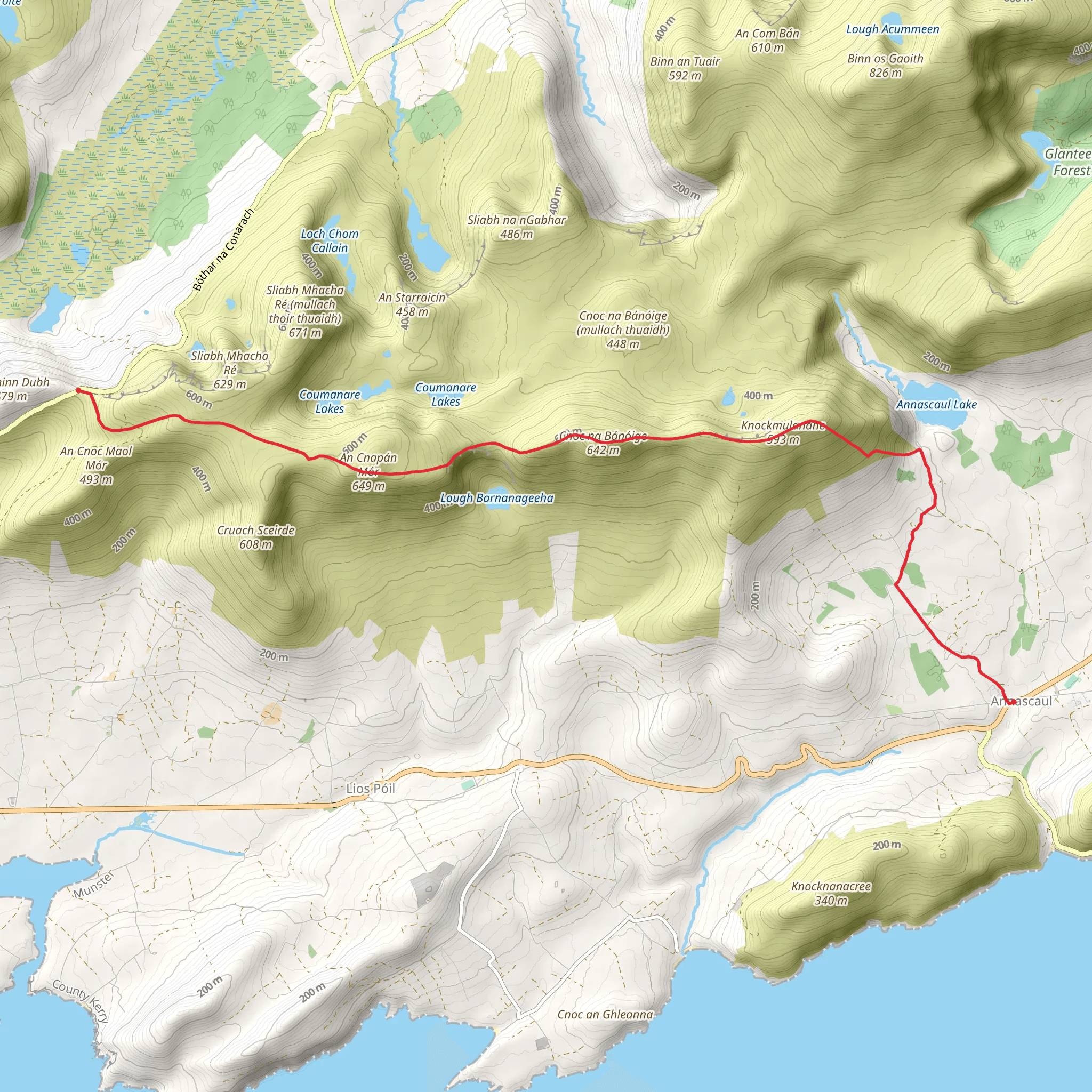 Conor Pass to Annascaul mobile static map