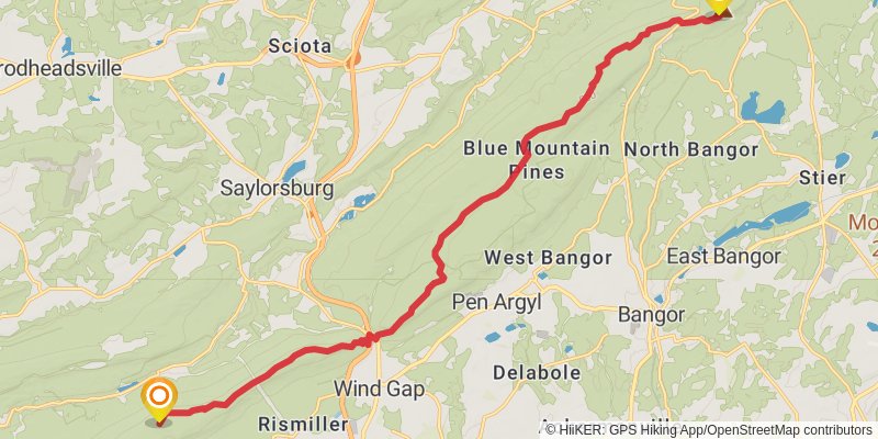 Appalachian Trail Section Hike - East Stroudsburg to Port Clinton stage 2 Map
