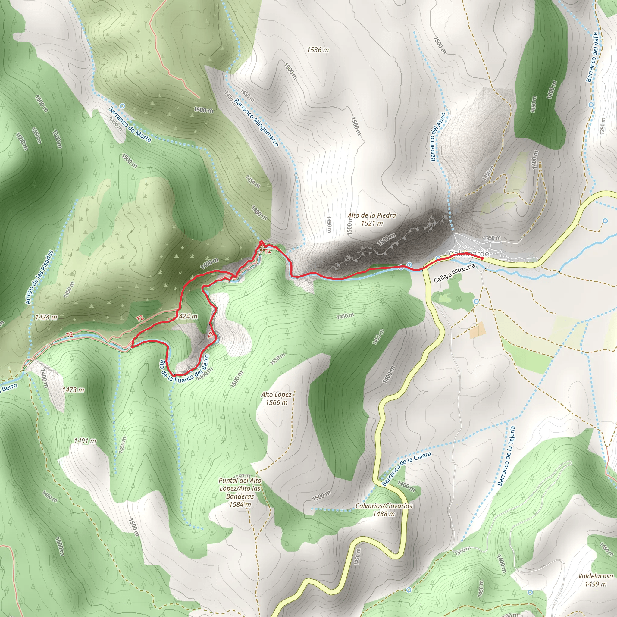 Río Blanco tuff Bridge Route SL TE 040-1 mobile static map