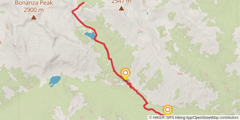 Holden Pass via Cloudy Pass Trail stage 2 Map