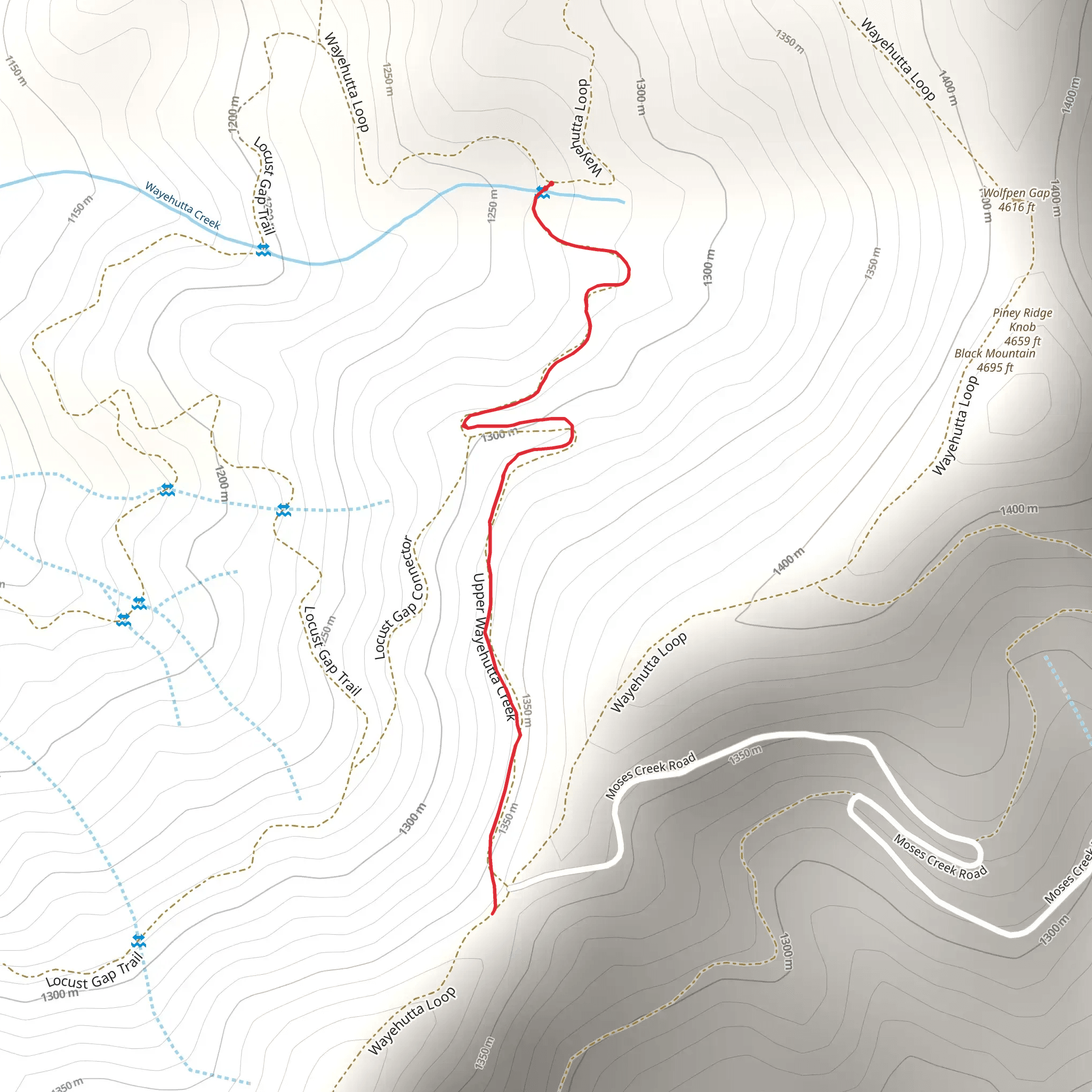 Upper Wayehutta Creek Trail mobile static map