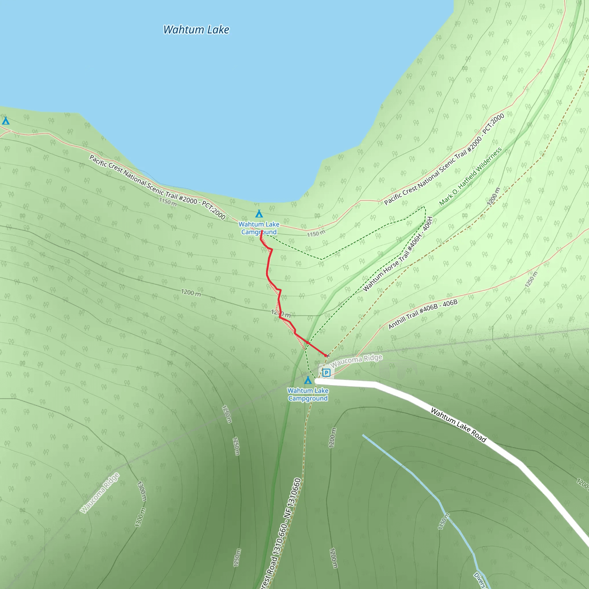 Wahtum Express Trail mobile static map
