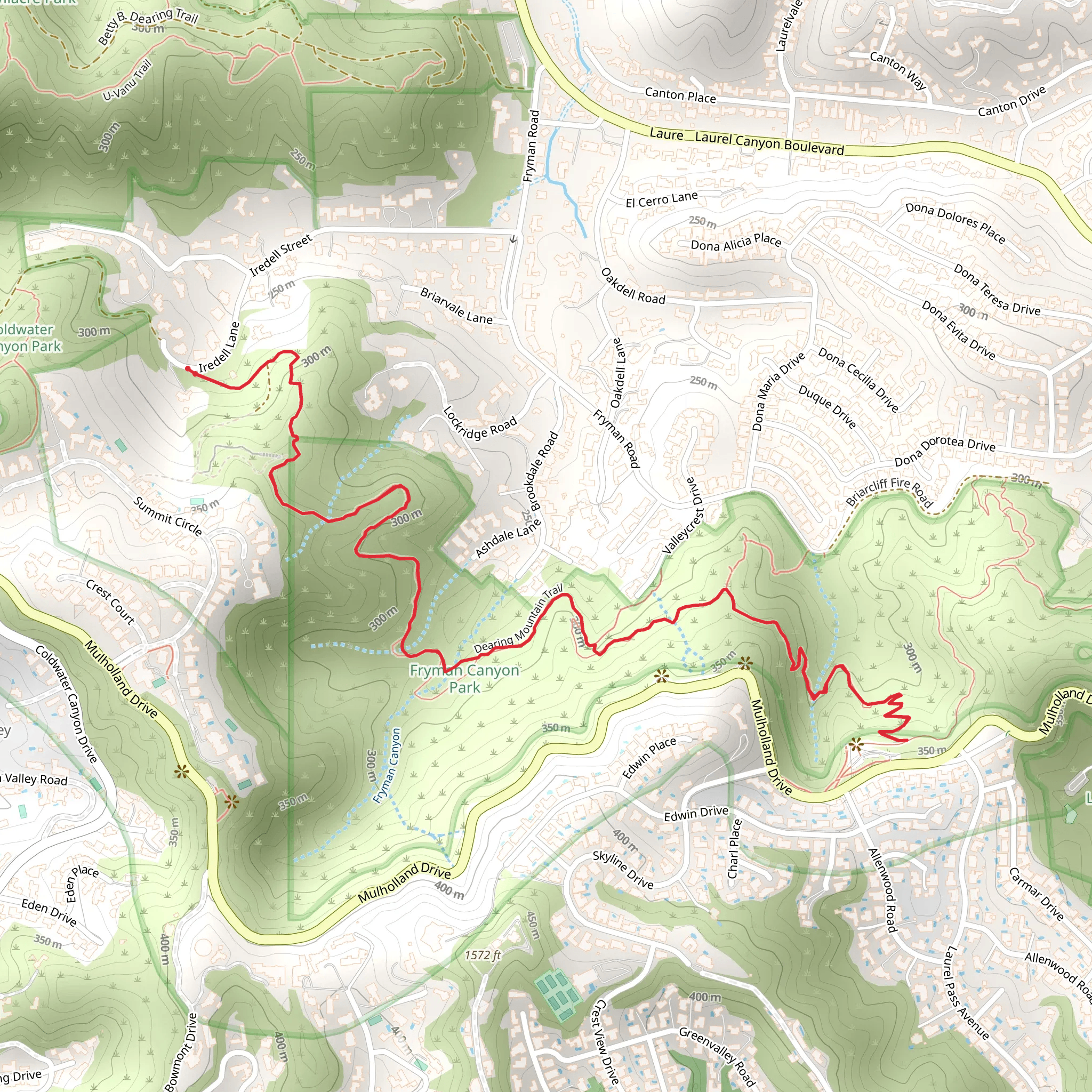 Dearing Mountain Trail mobile static map