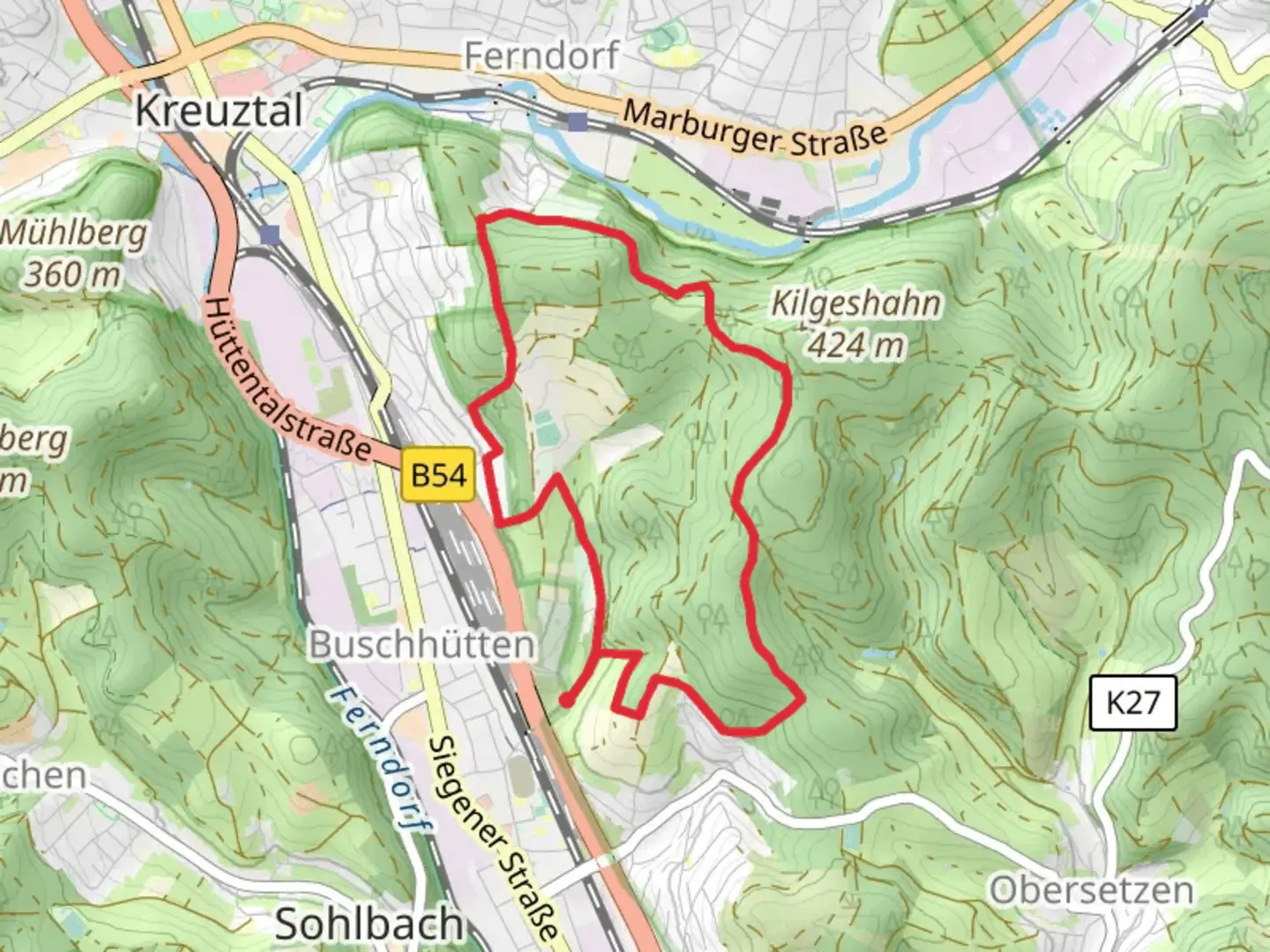 An image depicting the trail Mattental Rundwanderweg and its surrounding area.