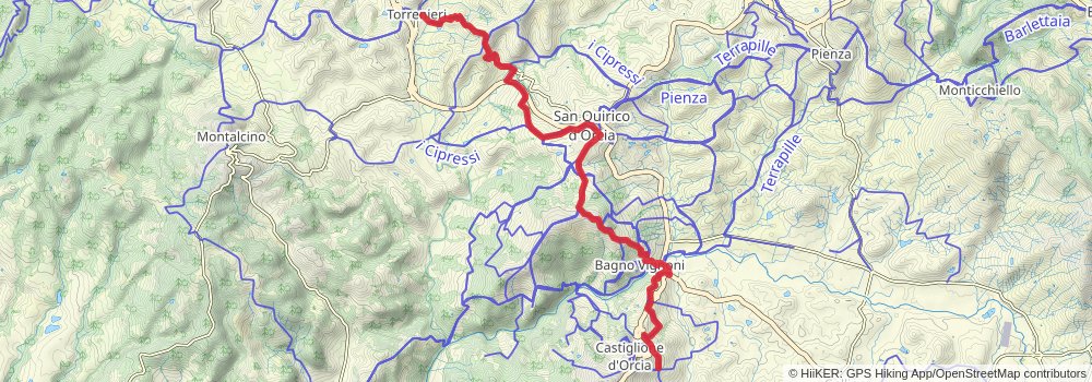 Via Francigena stage 107 Map