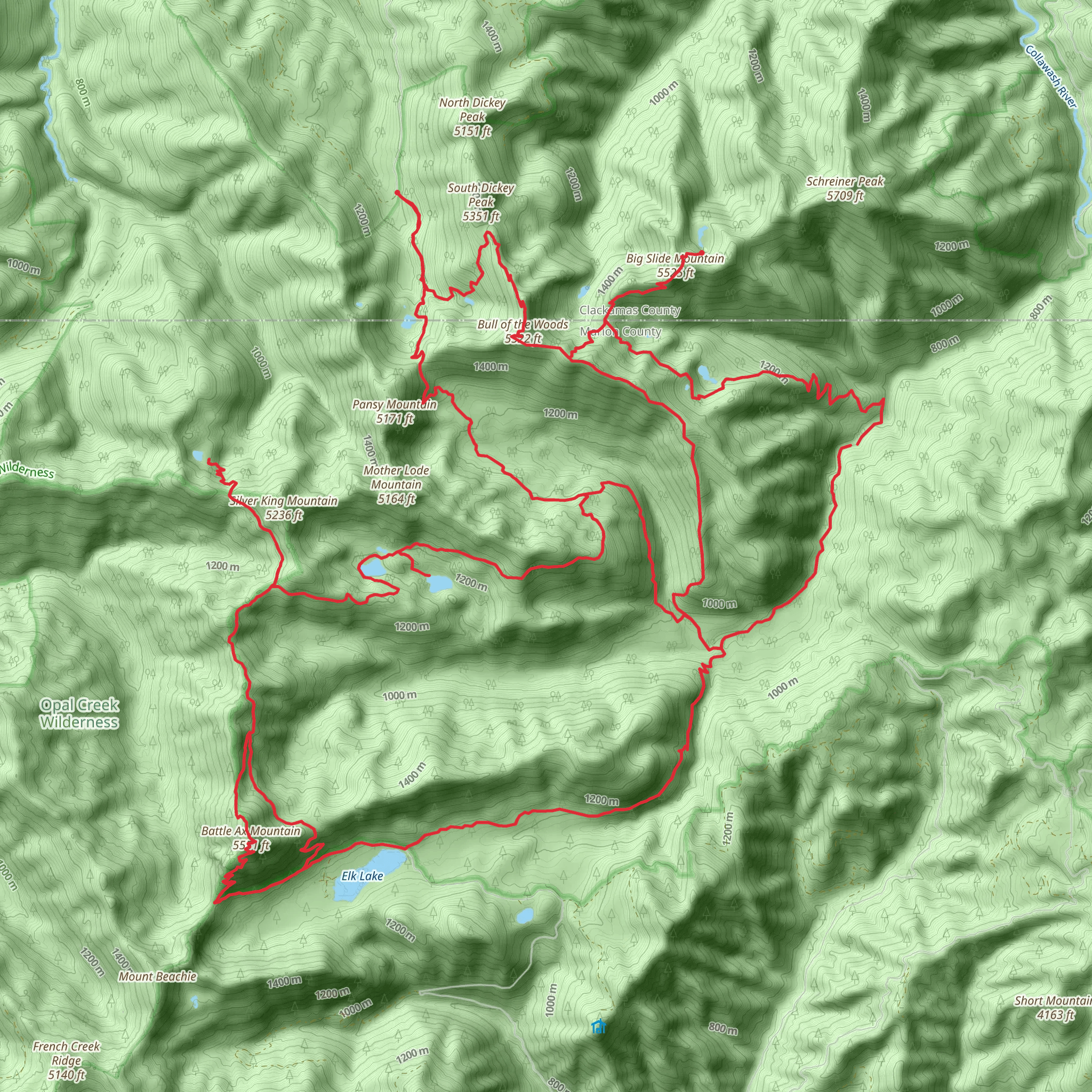 Bull of The Woods Loop mobile static map
