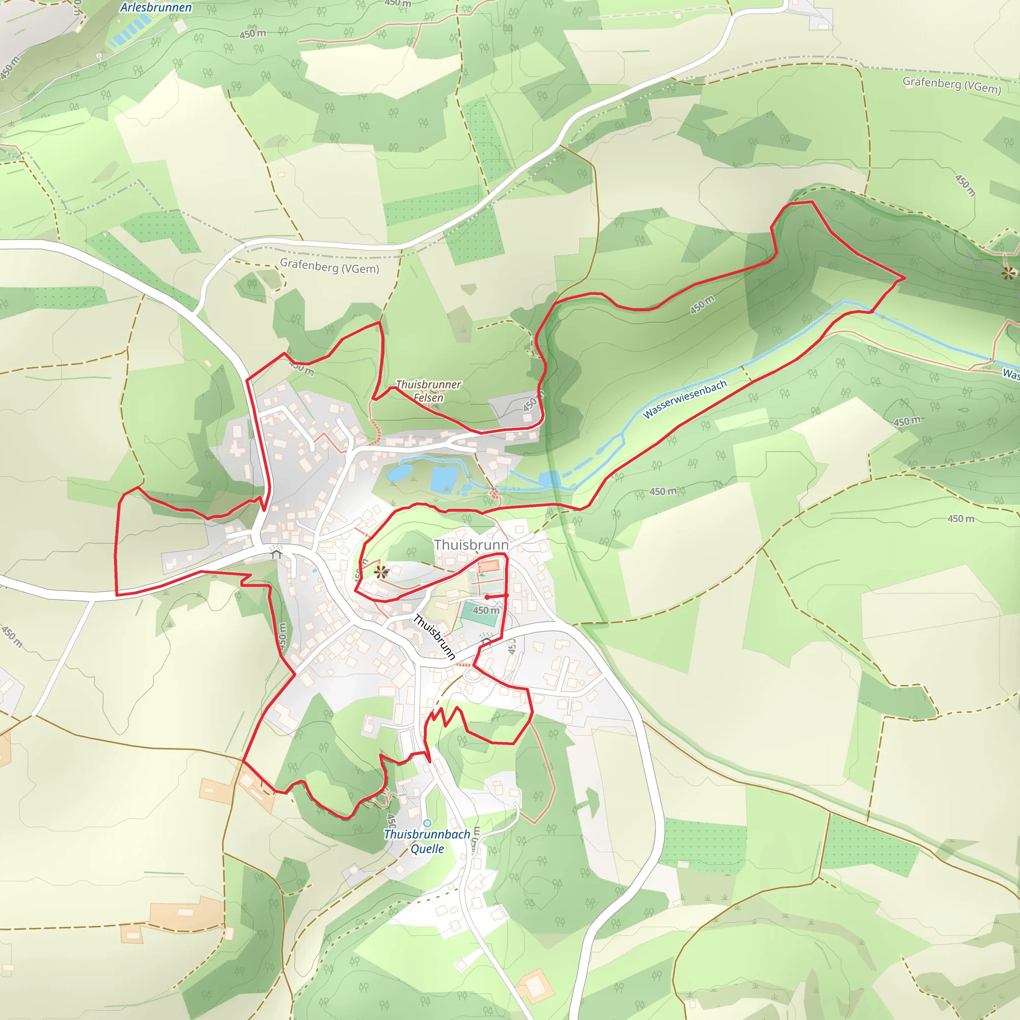Todsfelder Tal via Thuisbrunner Burgweg mobile static map