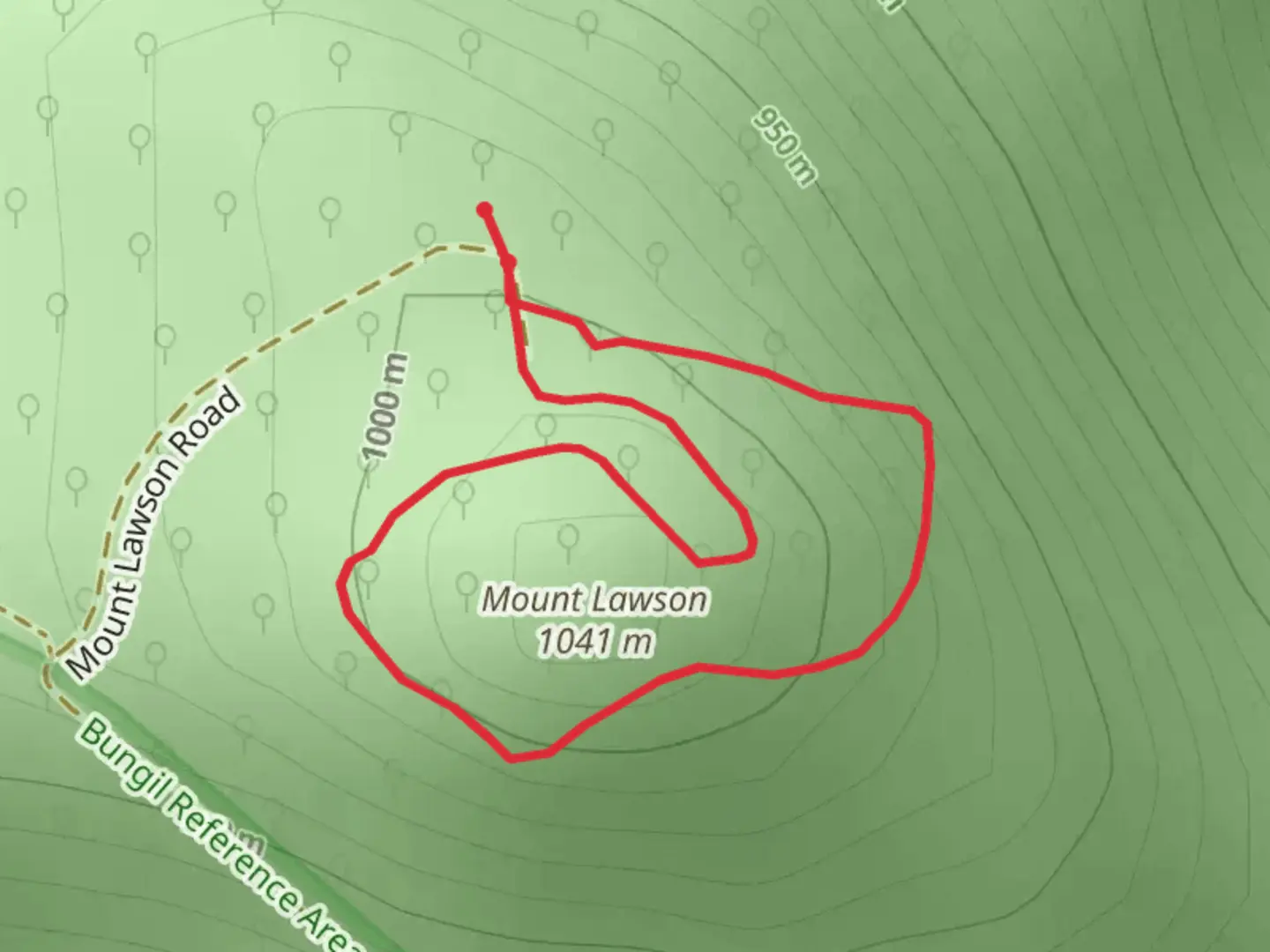 An image depicting the trail Mt Lawson Summit Walk and its surrounding area.