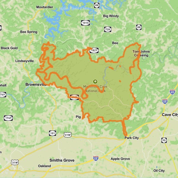 Mammoth Cave National Park mobile static map