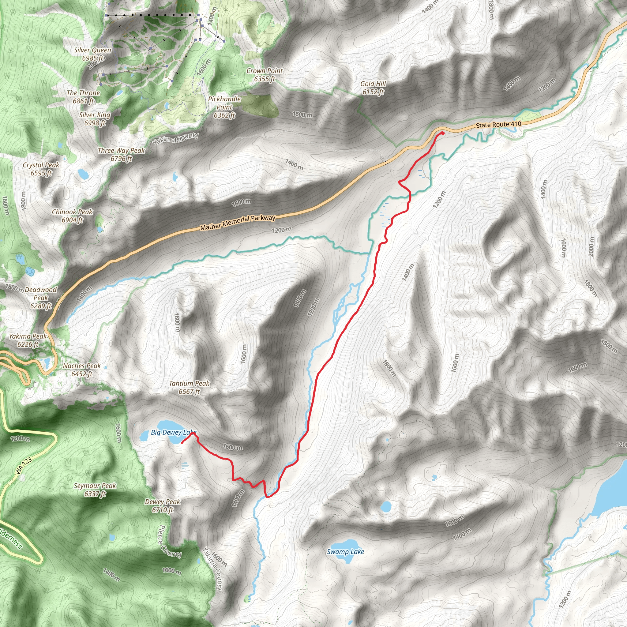 Dewey Lake Way Trail mobile static map
