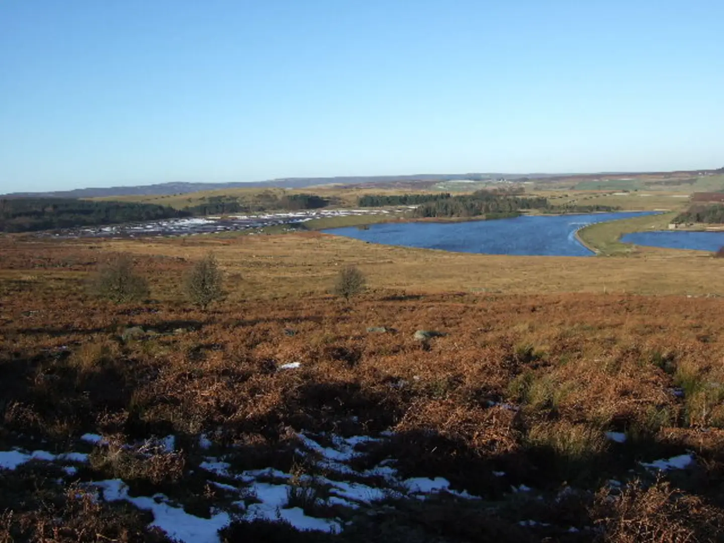 An image depicting the trail Ringinglow Western Loop via Redmires Reservoirs and its surrounding area.