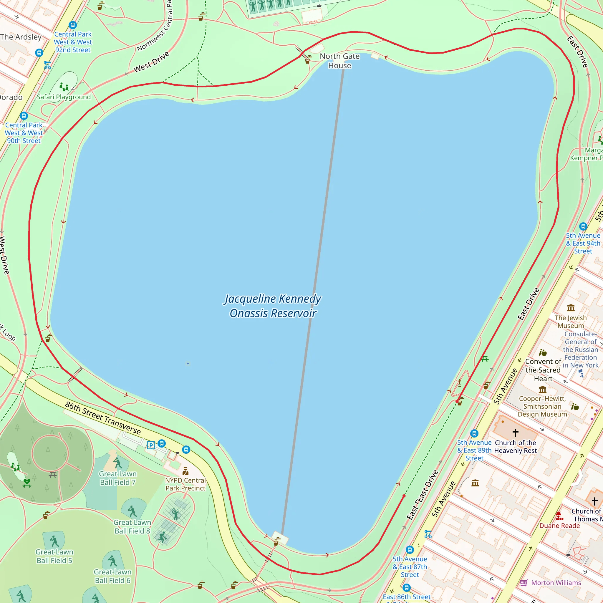 Jacqueline Kennedy Onassis Reservoir Loop mobile static map