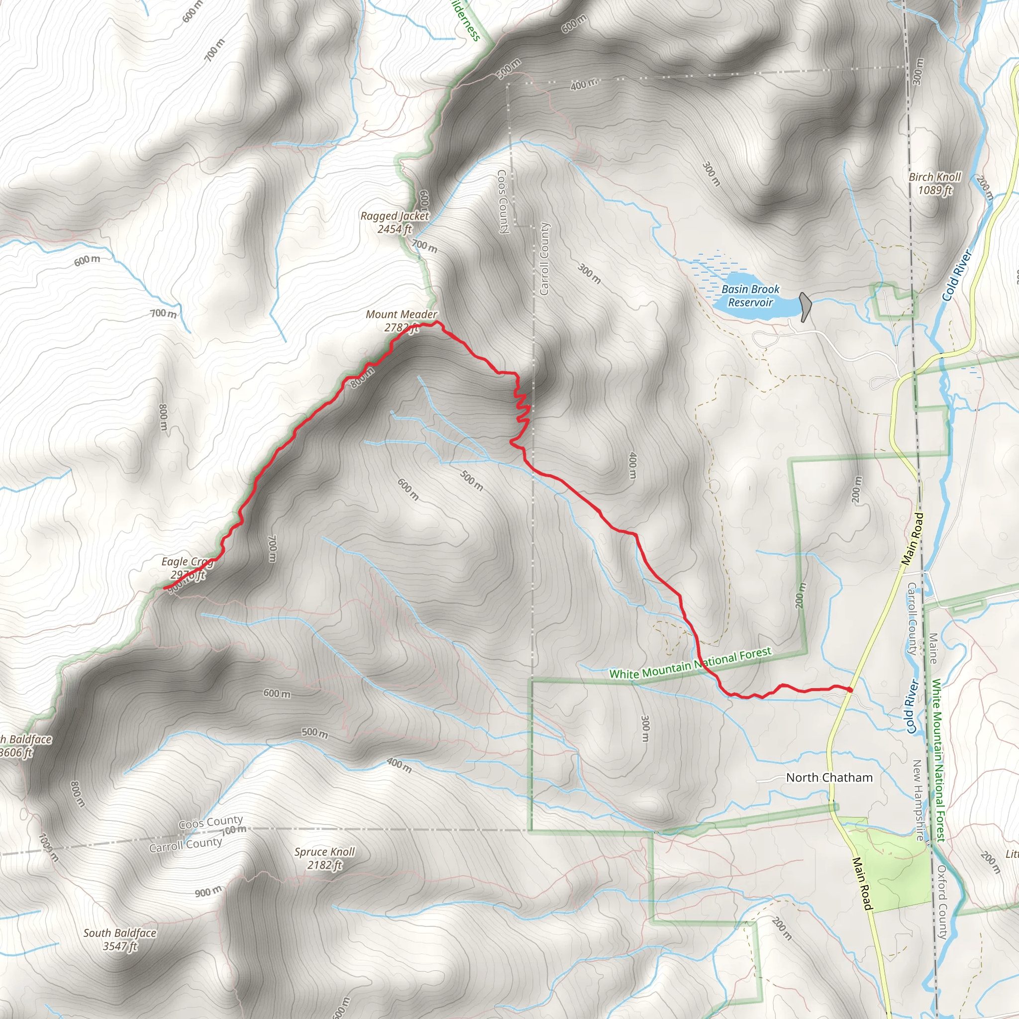 Eagle Crag via Mount Meader Trail mobile static map