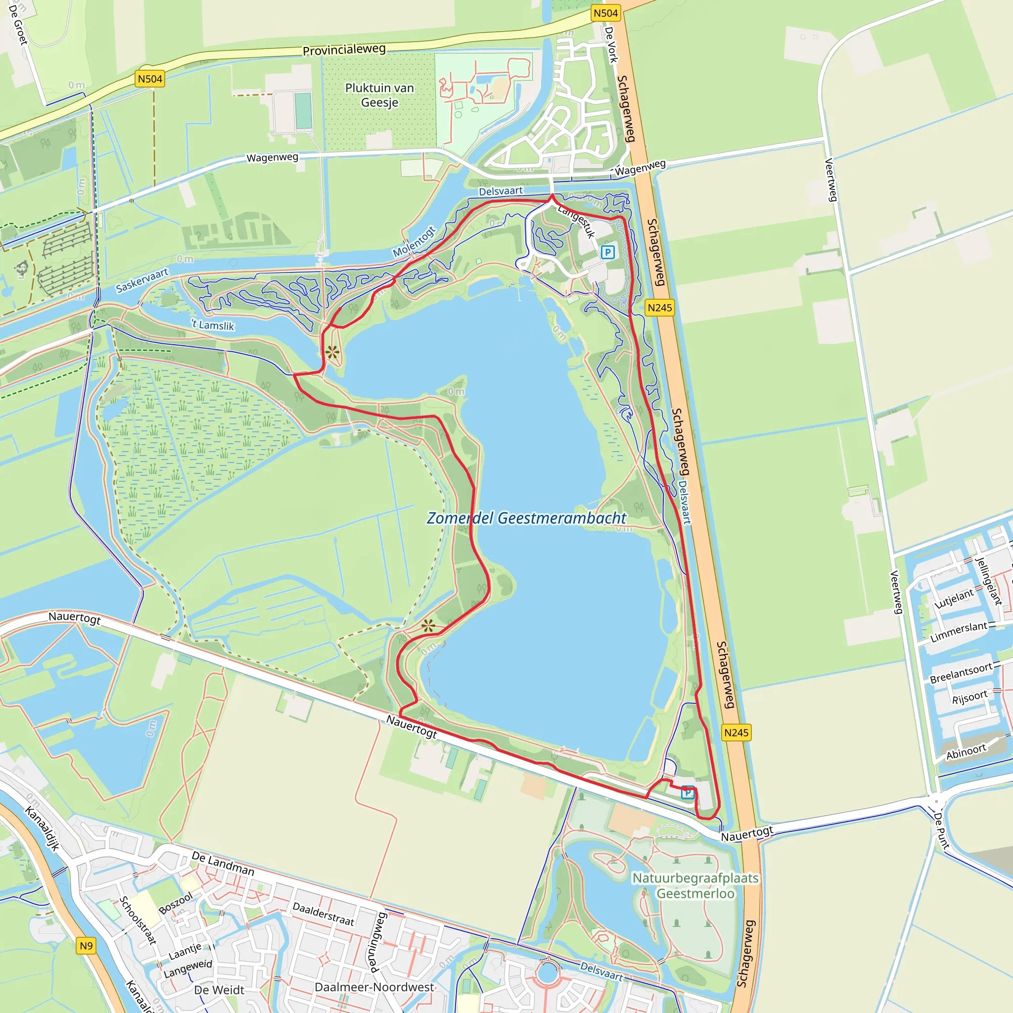 Zomerdel Geestmerambacht Loop via Winterpad, Hafiespad and Kleimeer mobile static map