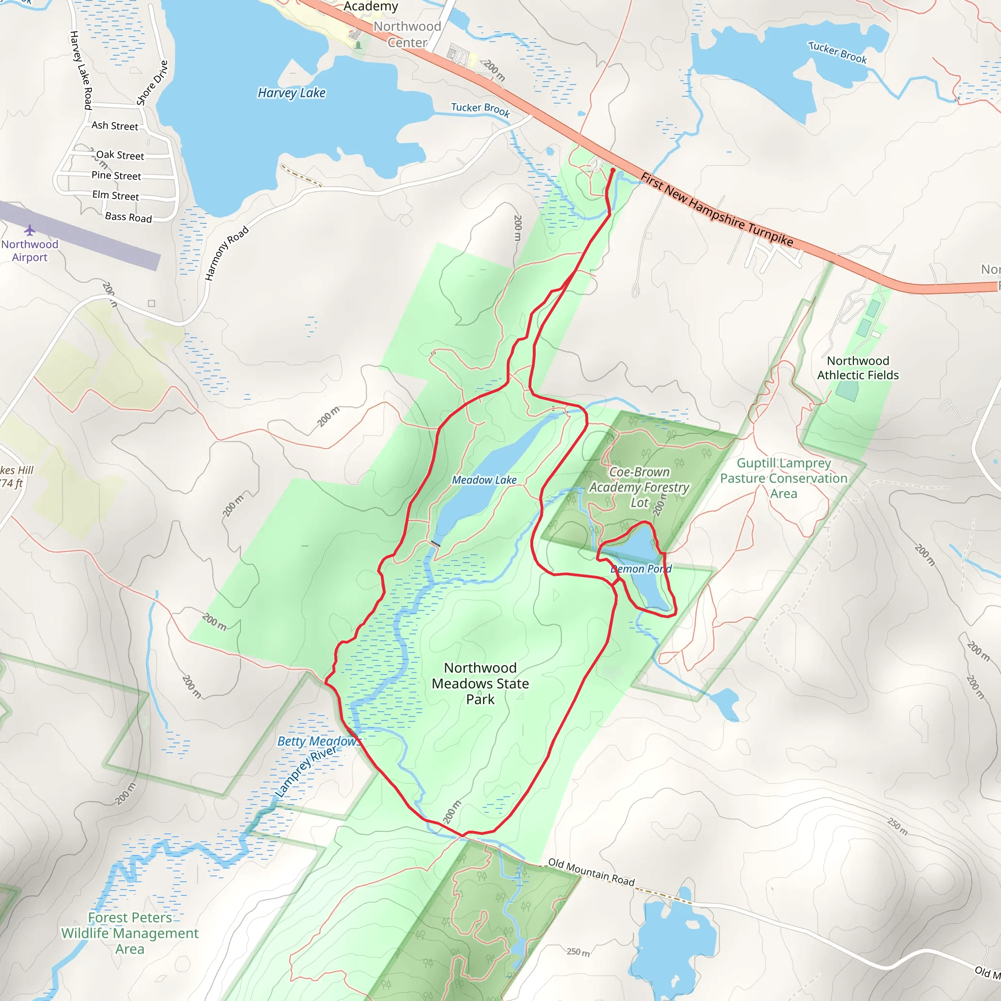 Meadow Lake and Demon Pond Loop Trail mobile static map