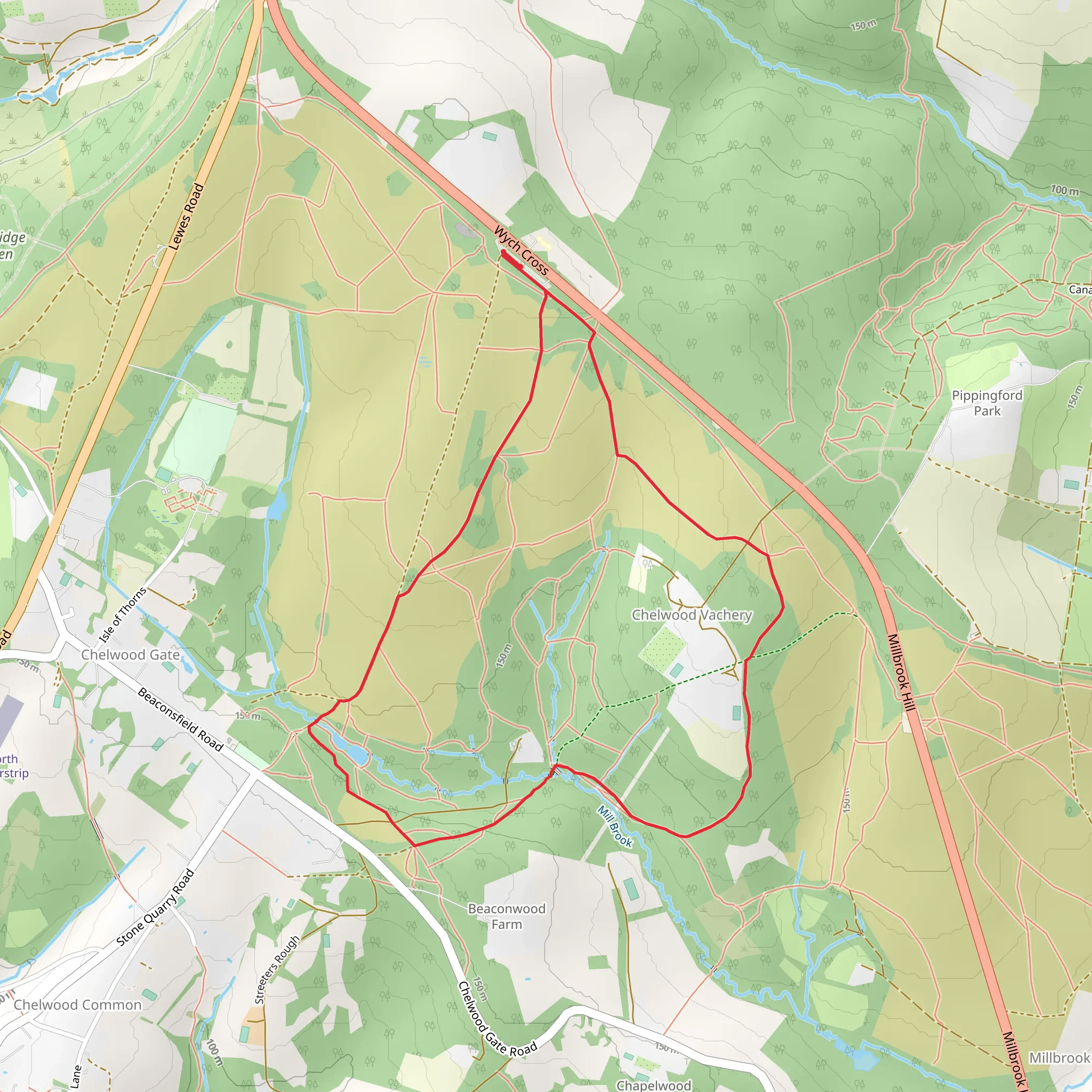 Braberry Hatch and Chelwood Vachery Loop mobile static map