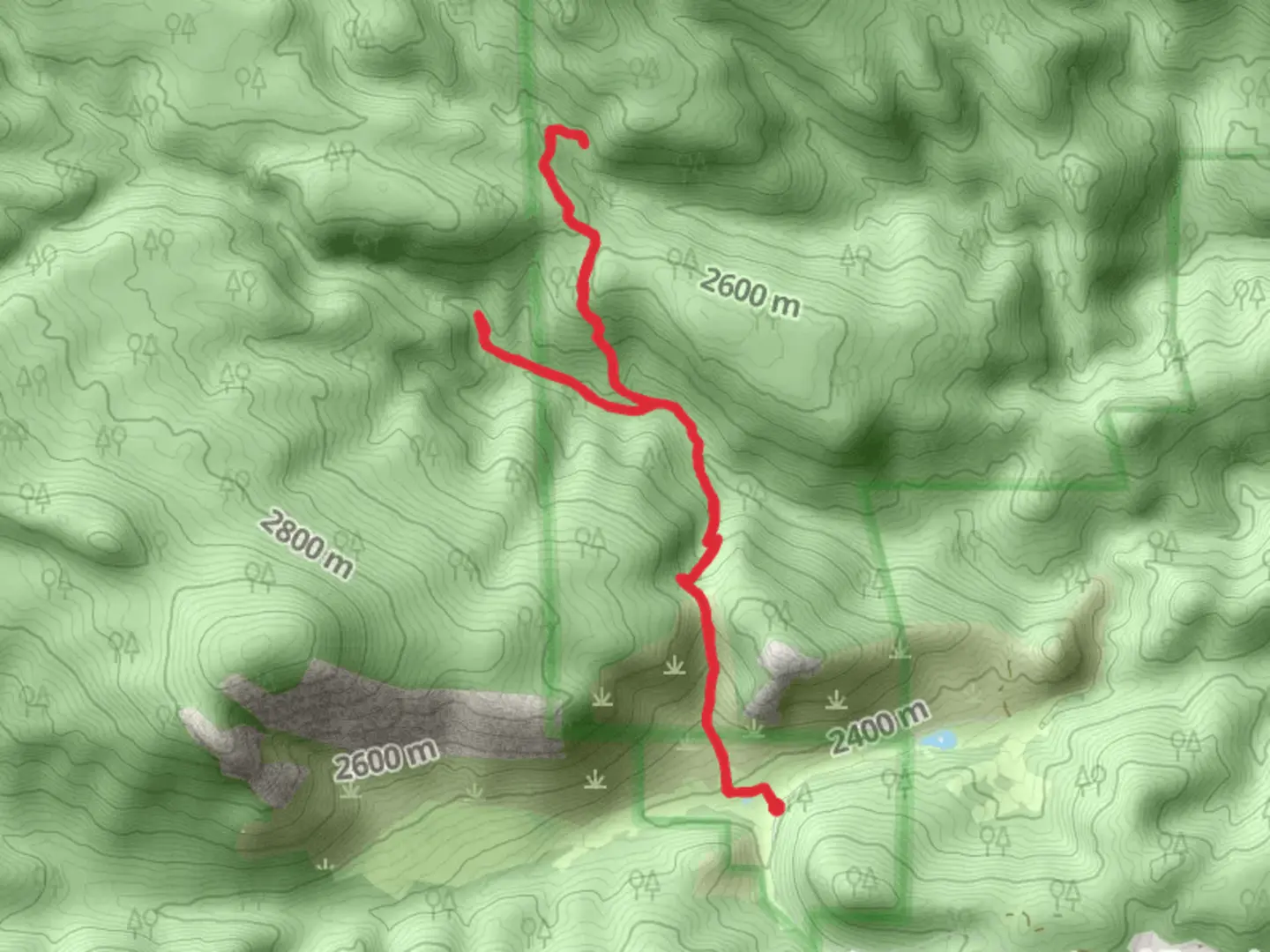An image depicting the trail West Creek Falls and North Boundary Trail and its surrounding area.