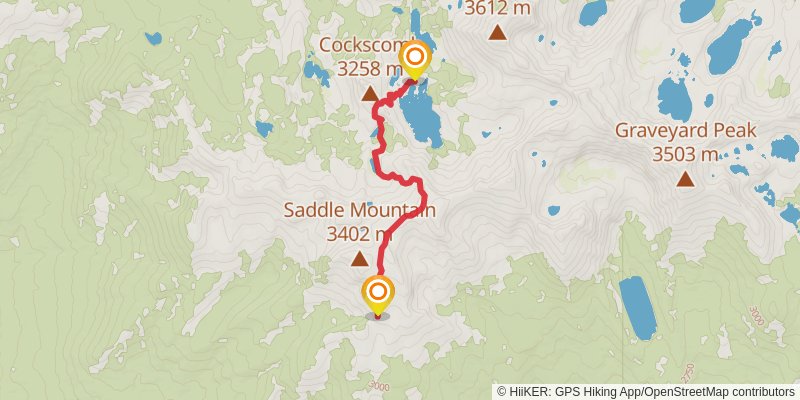 Big Margaret Lake and Rainbow Lake via Saddle Mountain Trail stage 2 Map