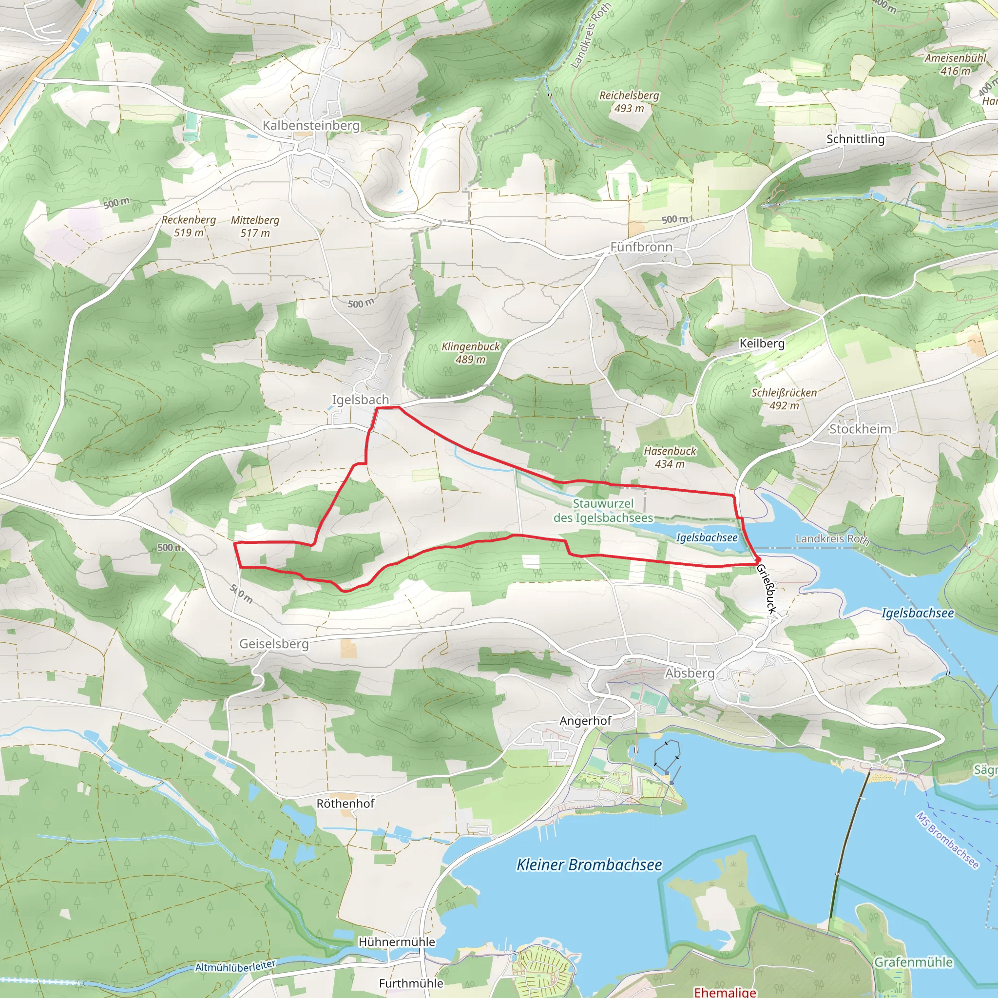 Igelsbachsee via Absberg 37 mobile static map
