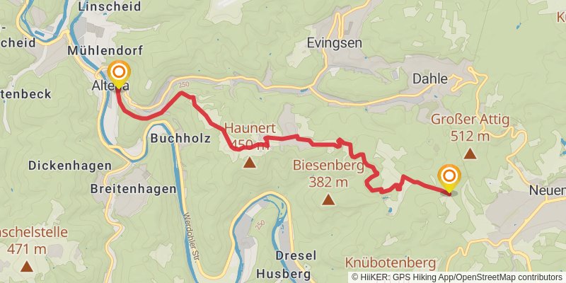 Sauerland-Höhenflug Wanderweg alt 1 Map