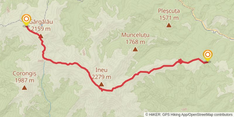 Rodna Mountains stage 4 Map