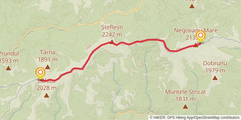 Trans Carpathian Hike stage 110 Map